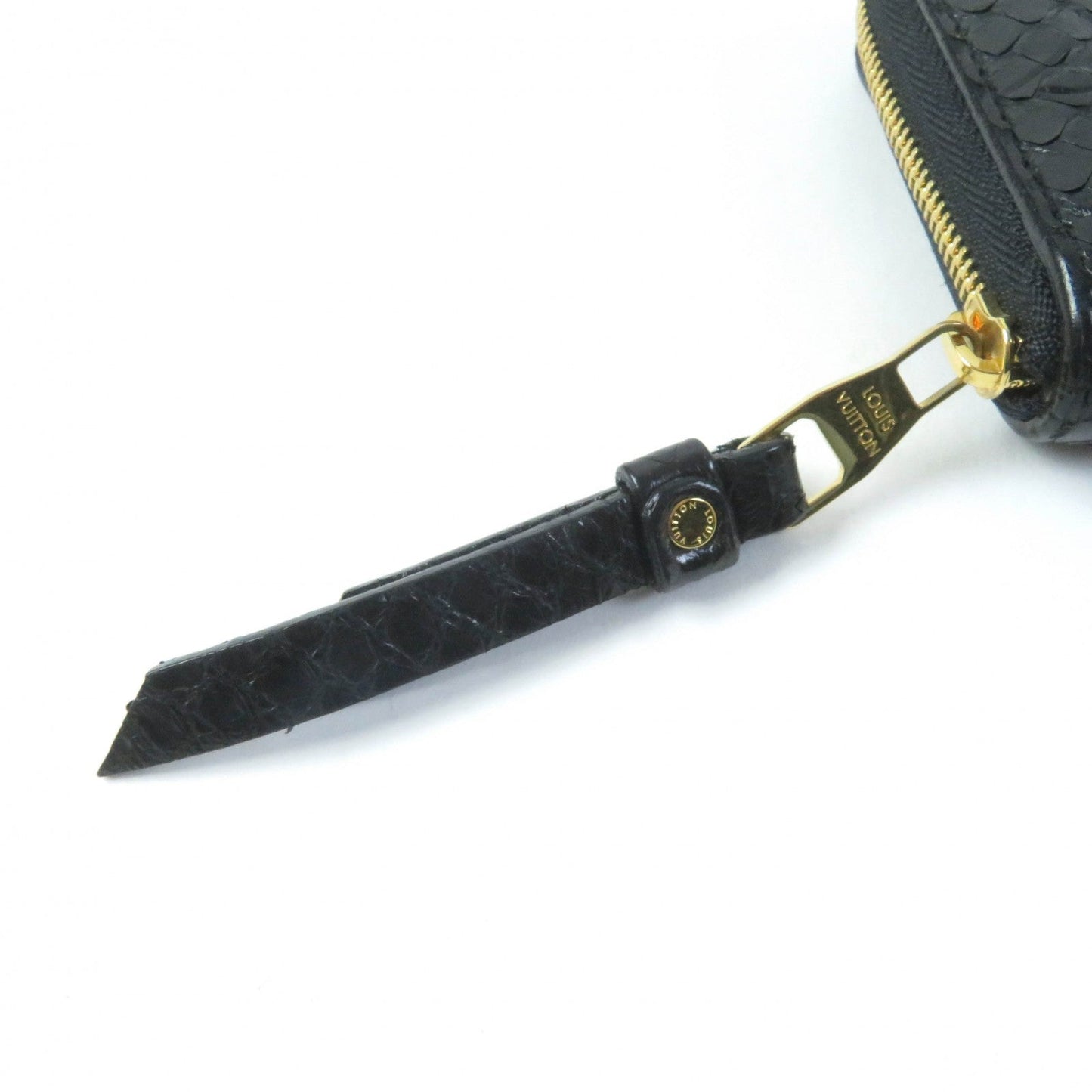 LOUIS VUITTON Coin case N91451 Exotic leather black
