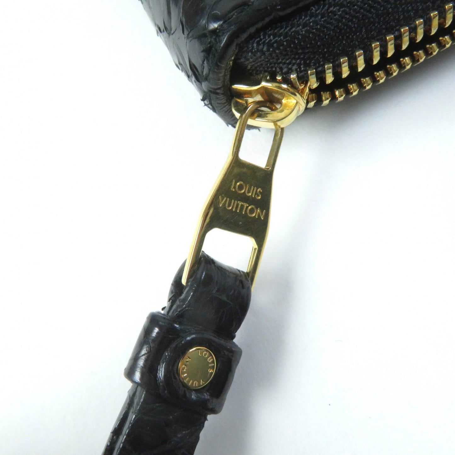 LOUIS VUITTON Coin case N91451 Exotic leather black