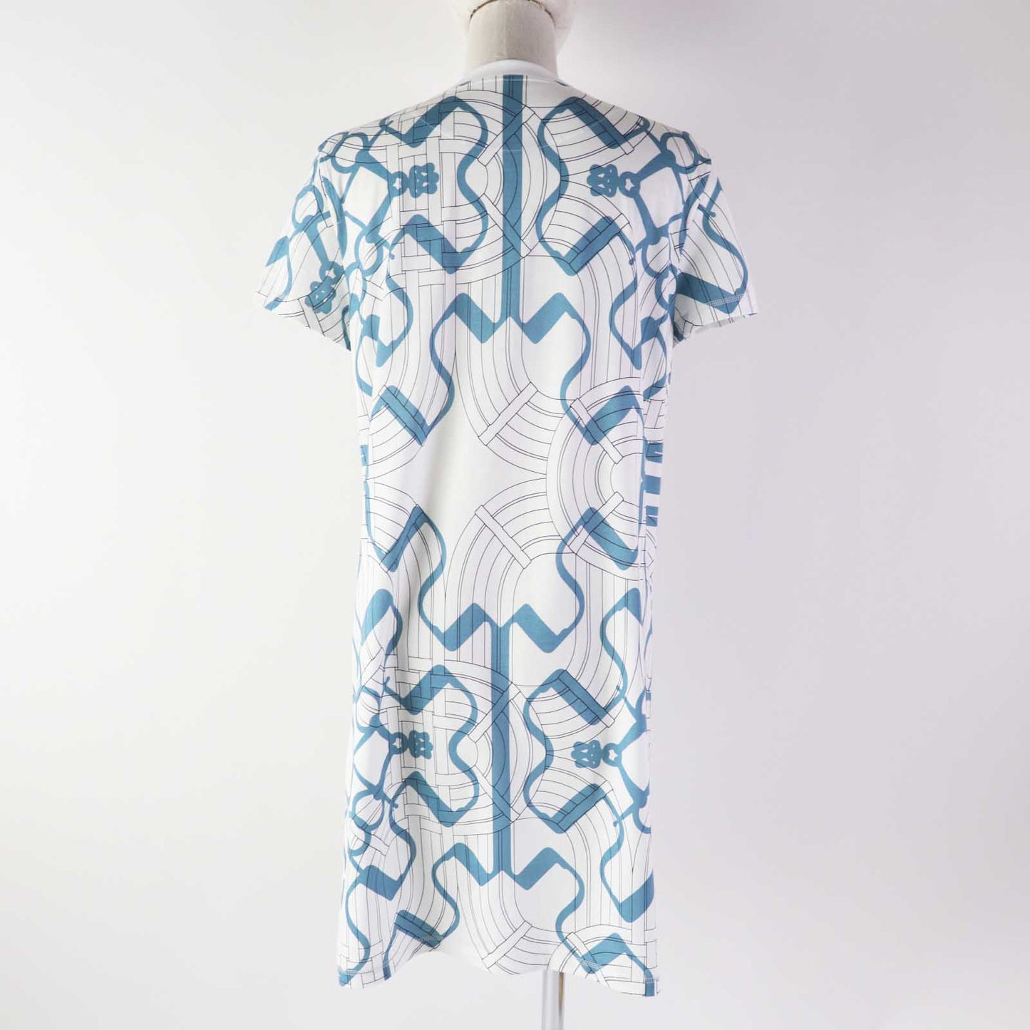 HERMES one piece 4H4525DD cotton White light blue Horse Bit Detouré/Tattoo 38