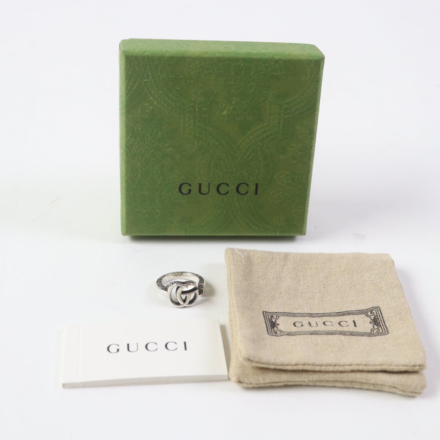 GUCCI Ring 627760 AG925 Silver Double G key ring