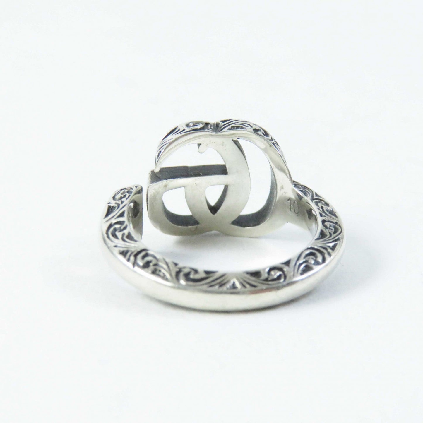 GUCCI Ring 627760 AG925 Silver Double G key ring