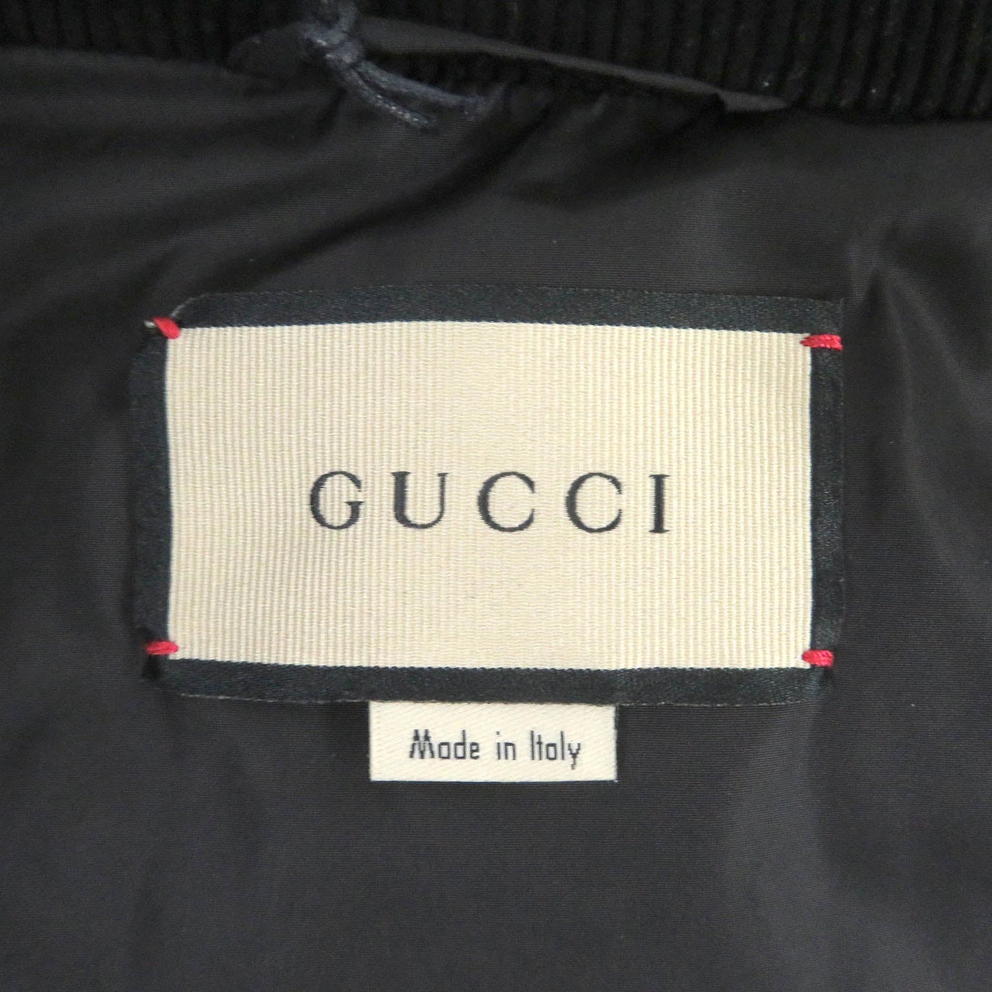 GUCCI Down jacket 644381 Main: 100% nylon, Filling: 80% down, Filling: 20% feather, Part: 100% cotton, Part: 100% polyester black mens 48 Used
