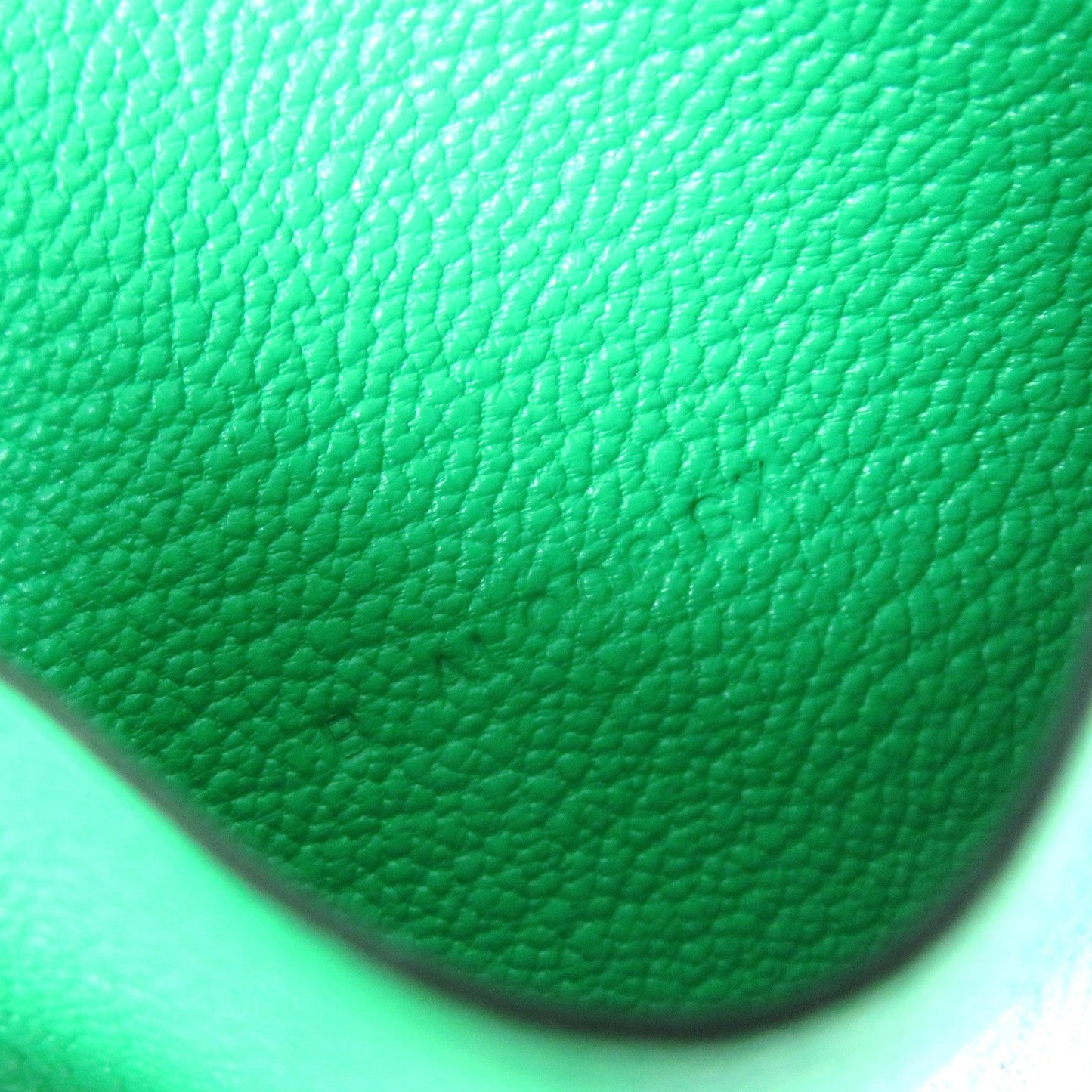 HERMES name card holder Chevre Misol Green , Vert Comics Bean mini