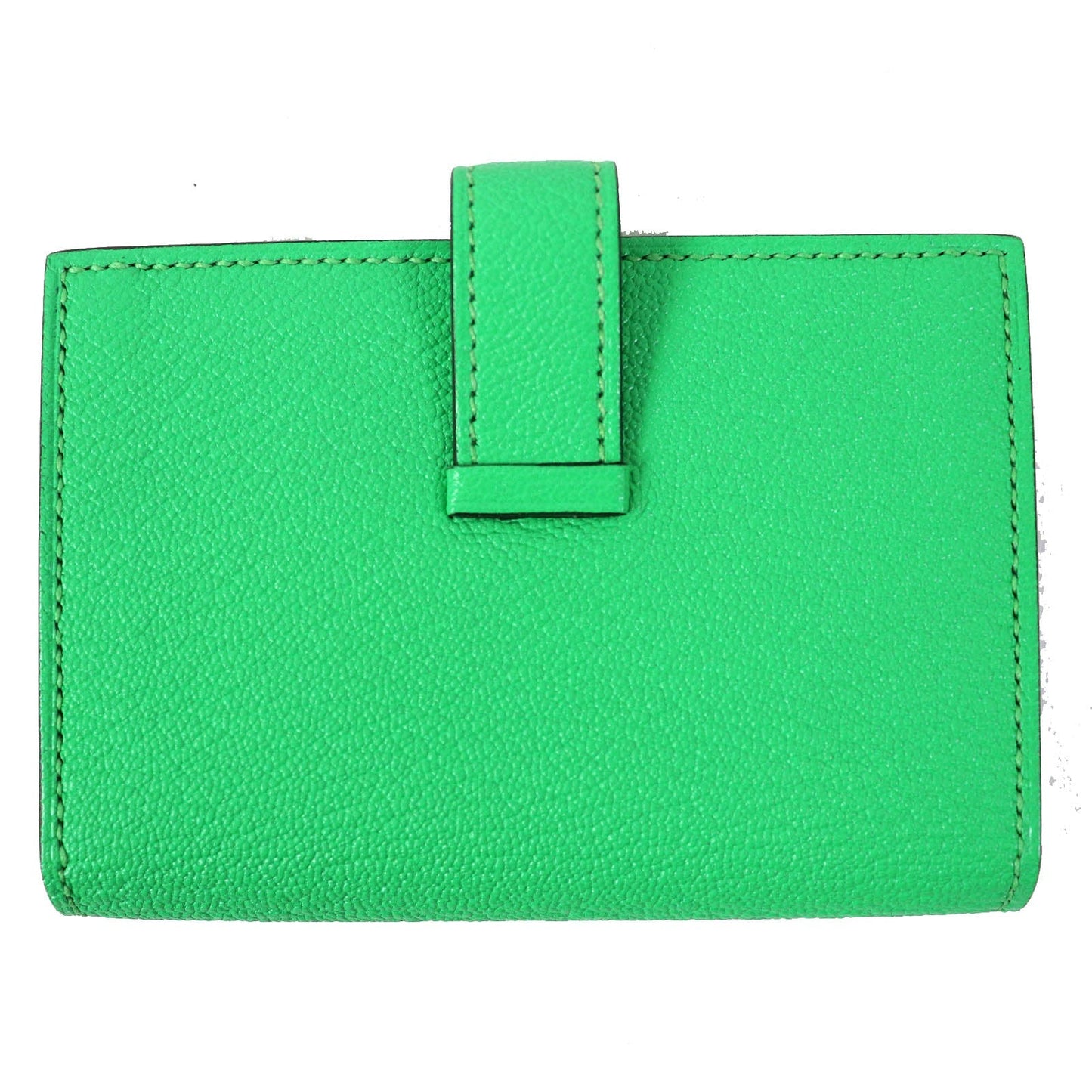 HERMES name card holder Chevre Misol Green , Vert Comics Bean mini
