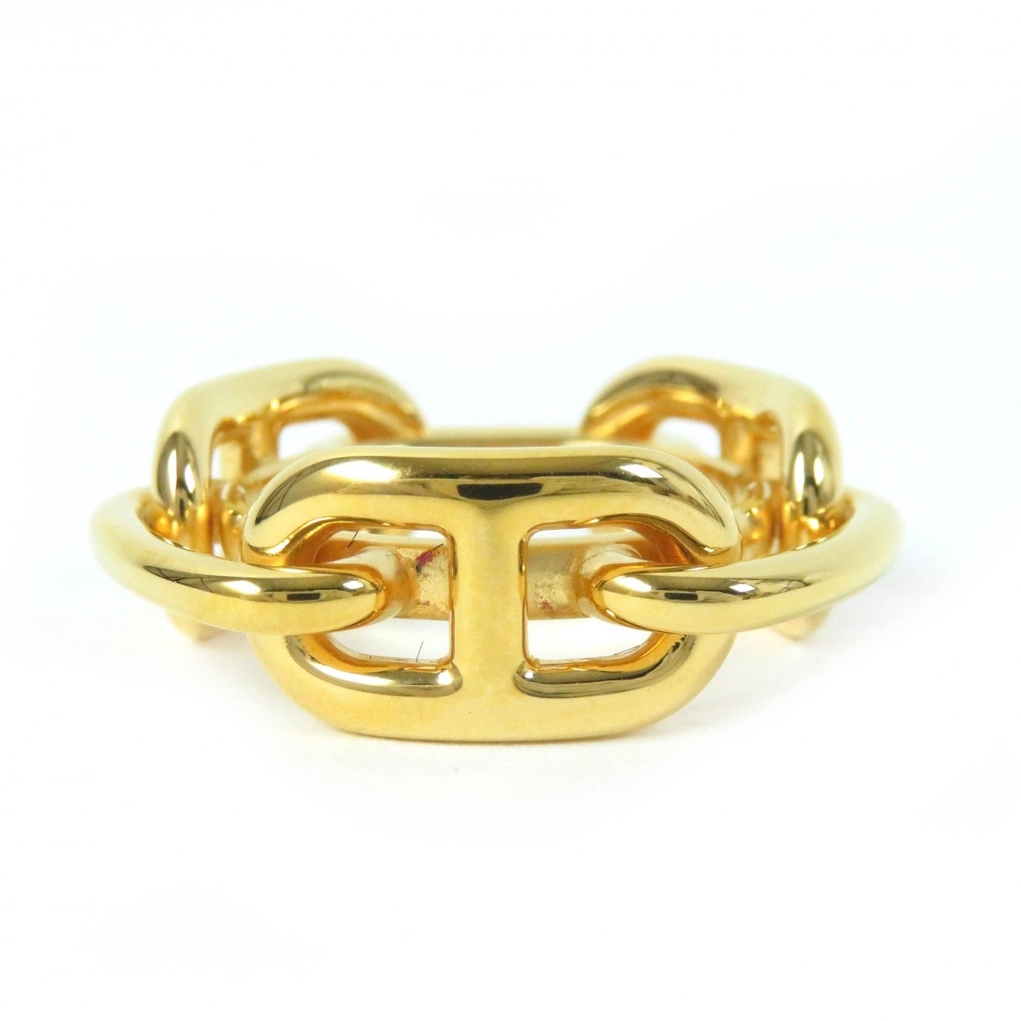 HERMES Scarf ring Gold Plated gold Lucade Chene Dunkle Gold Plated