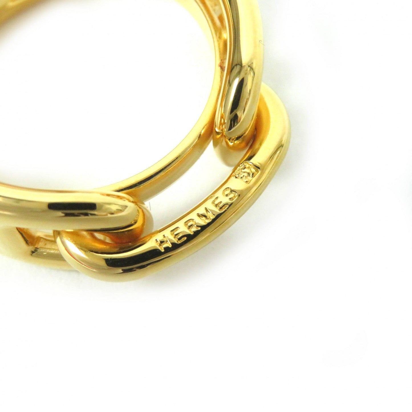 HERMES Scarf ring Gold Plated gold Lucade Chene Dunkle Gold Plated