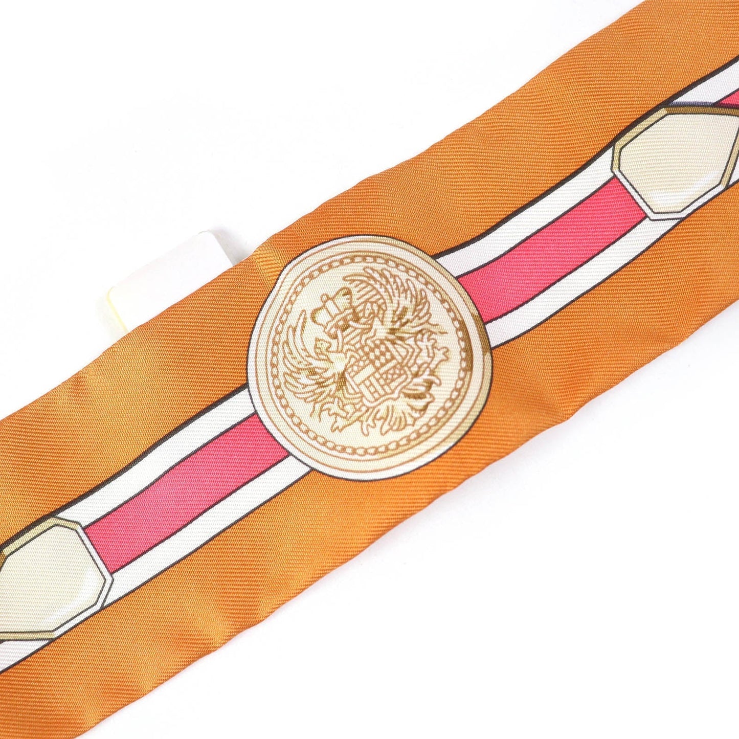 HERMES Stall 063778S 21 silk Orange Twilly Grand Tralala Grand Tralala