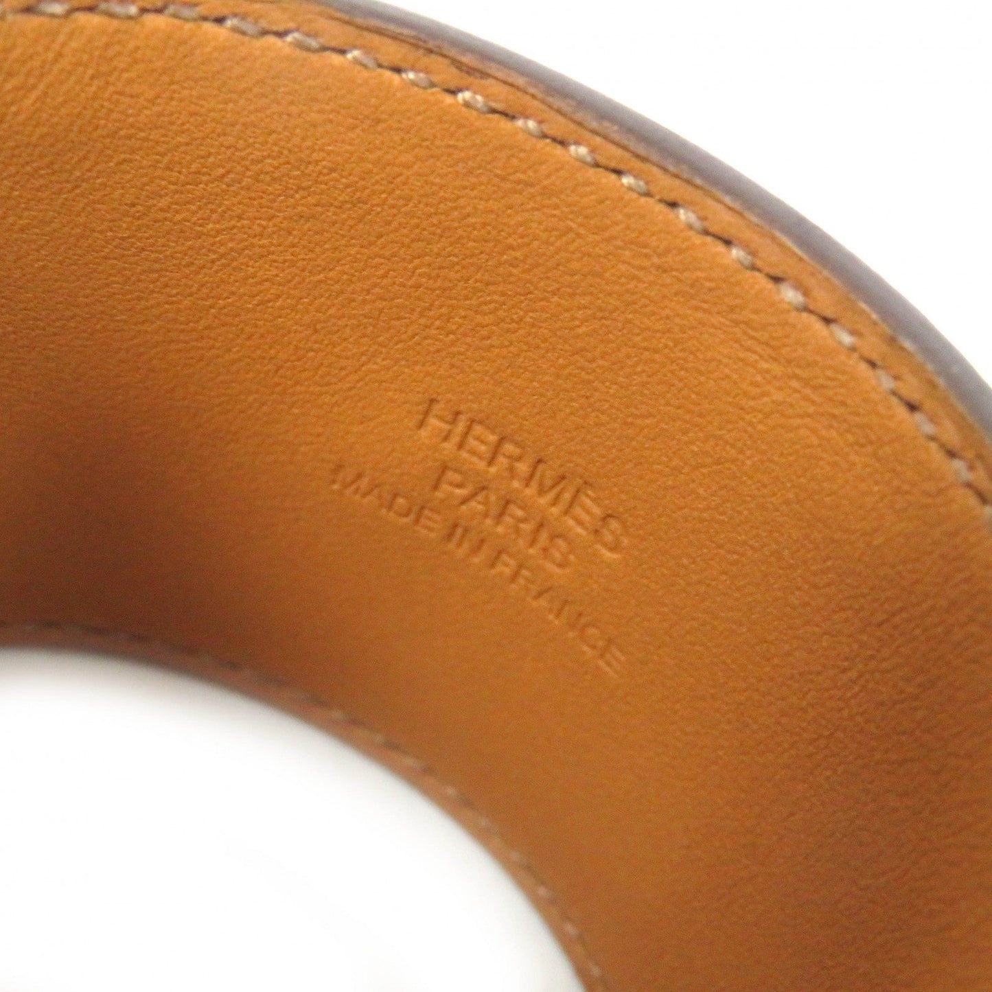 HERMES bracelet leather Red Collier de Sian Gold Plated