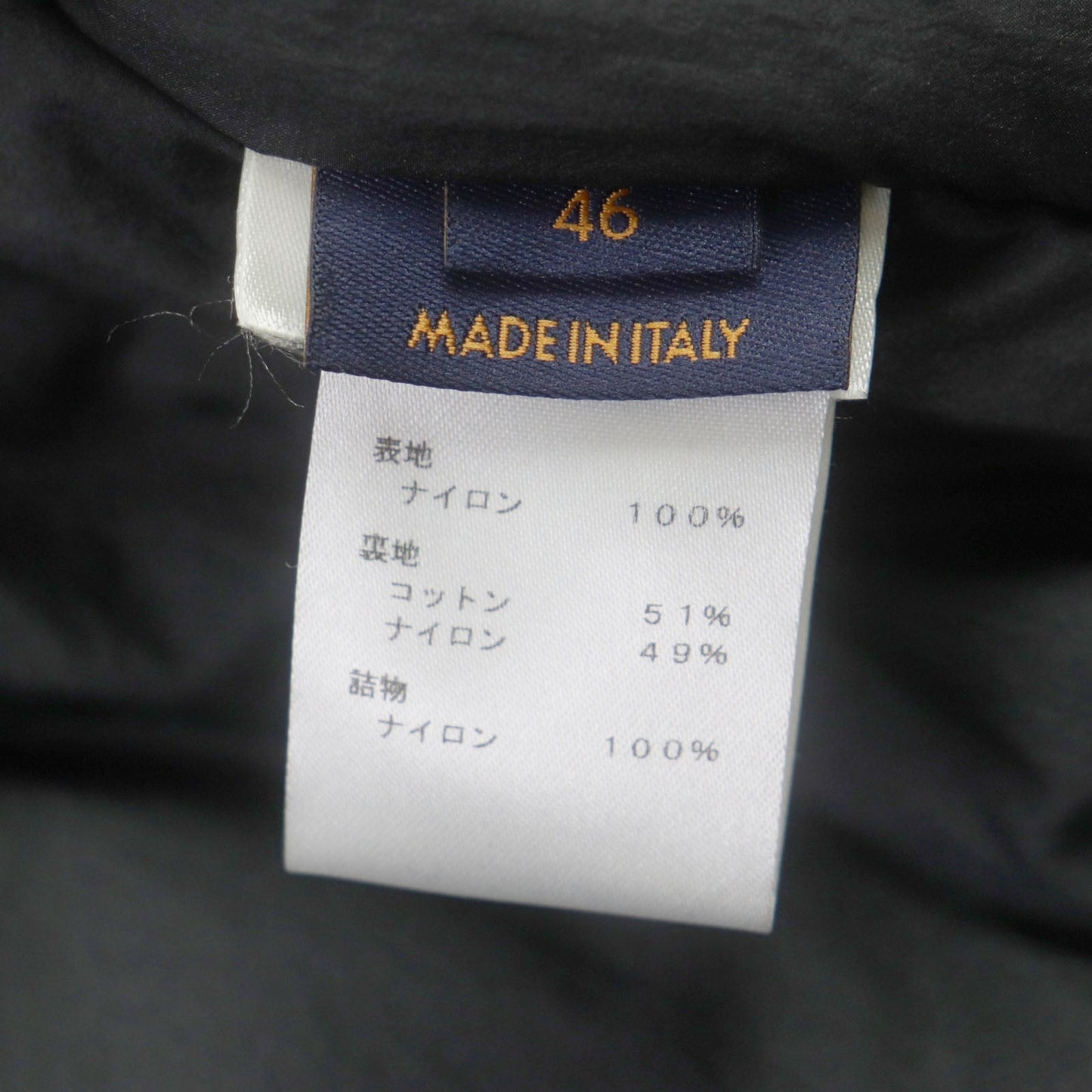 LOUIS VUITTON Blouson 1A63FQ Outer: 100% nylon, Lining: 51% cotton, Lining: 49% nylon, Filling: 100% nylon Black blue mens 46 Used