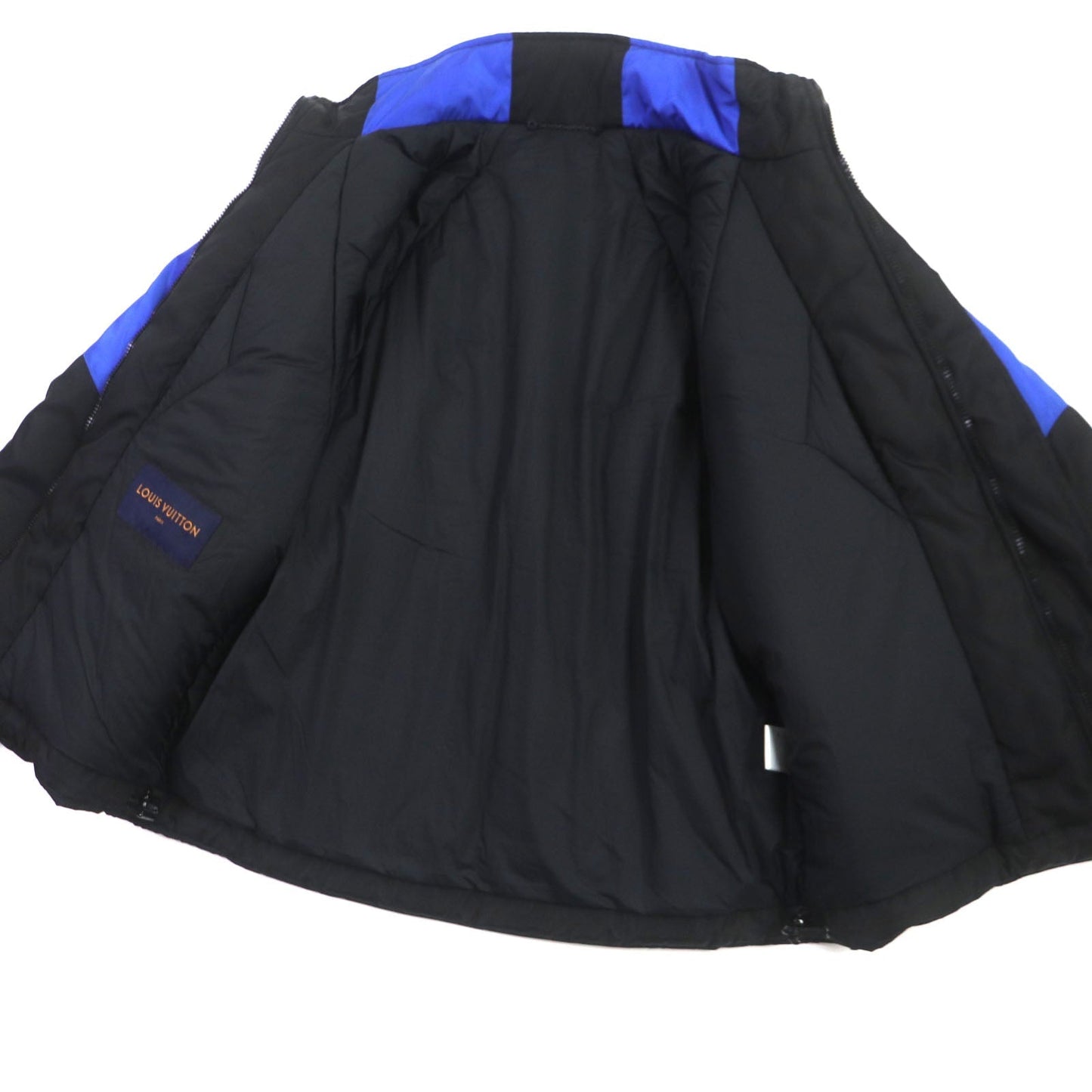 LOUIS VUITTON Blouson 1A63FQ Outer: 100% nylon, Lining: 51% cotton, Lining: 49% nylon, Filling: 100% nylon Black blue mens 46 Used