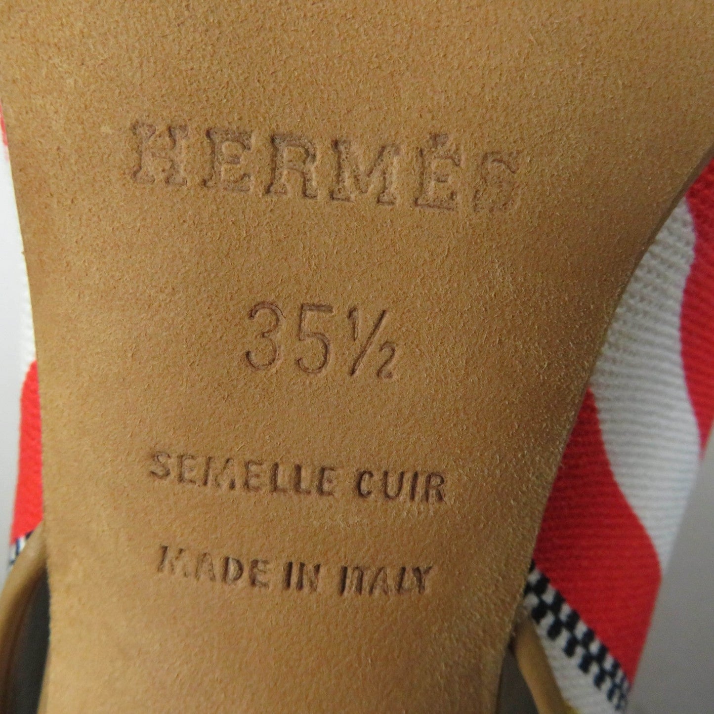 HERMES Sandals Canvas, Leather multicolor SEMELLE CUIR 35 1/2