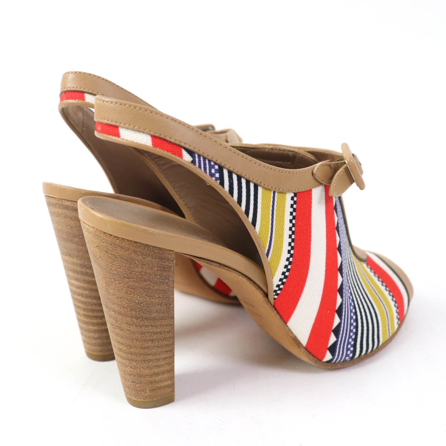 HERMES Sandals Canvas, Leather multicolor SEMELLE CUIR 35 1/2