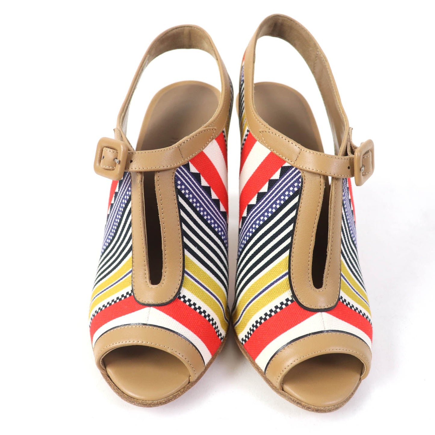 HERMES Sandals Canvas, Leather multicolor SEMELLE CUIR 35 1/2