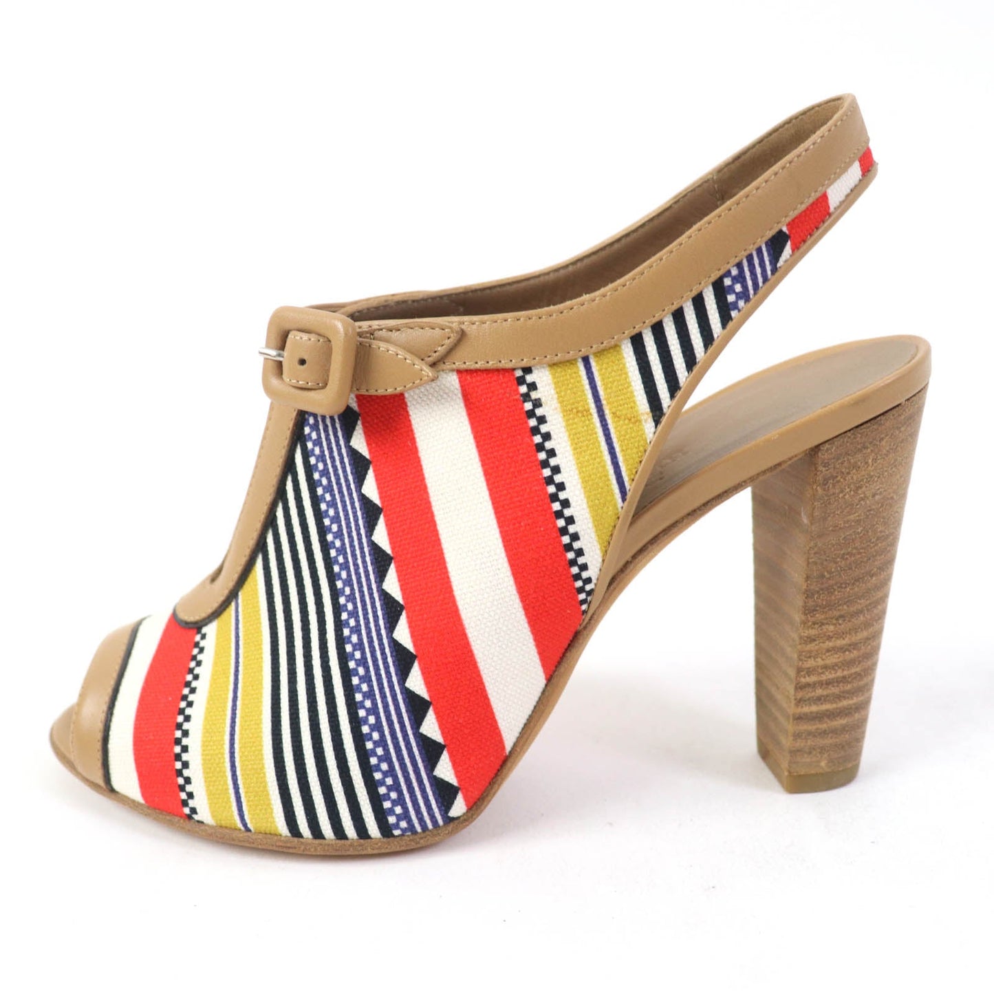 HERMES Sandals Canvas, Leather multicolor SEMELLE CUIR 35 1/2