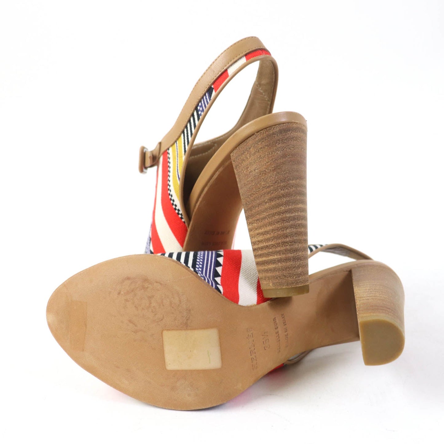 HERMES Sandals Canvas, Leather multicolor SEMELLE CUIR 35 1/2
