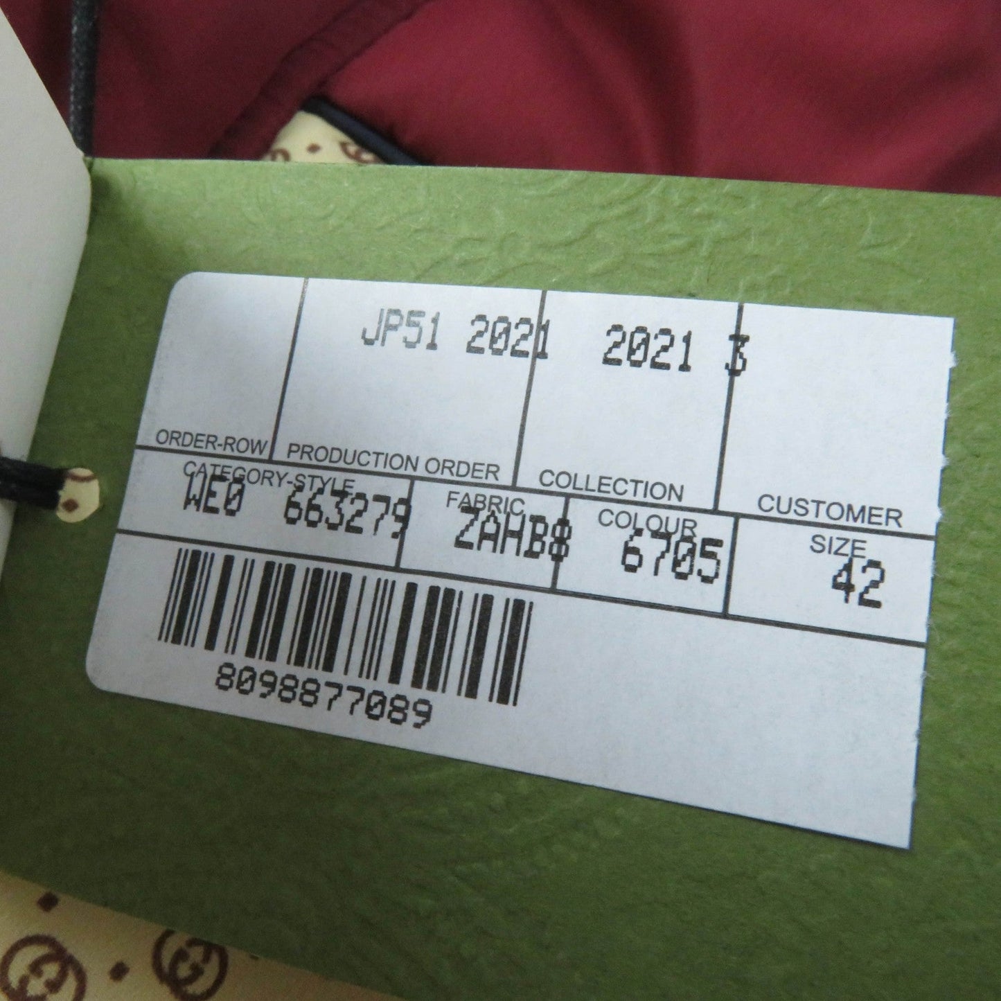 GUCCI 663279 Main: 100% nylon, Filling: 100% polyester, Part: 100% polyester, Lining: 100% nylon Bordeaux Beige Women 42 Used