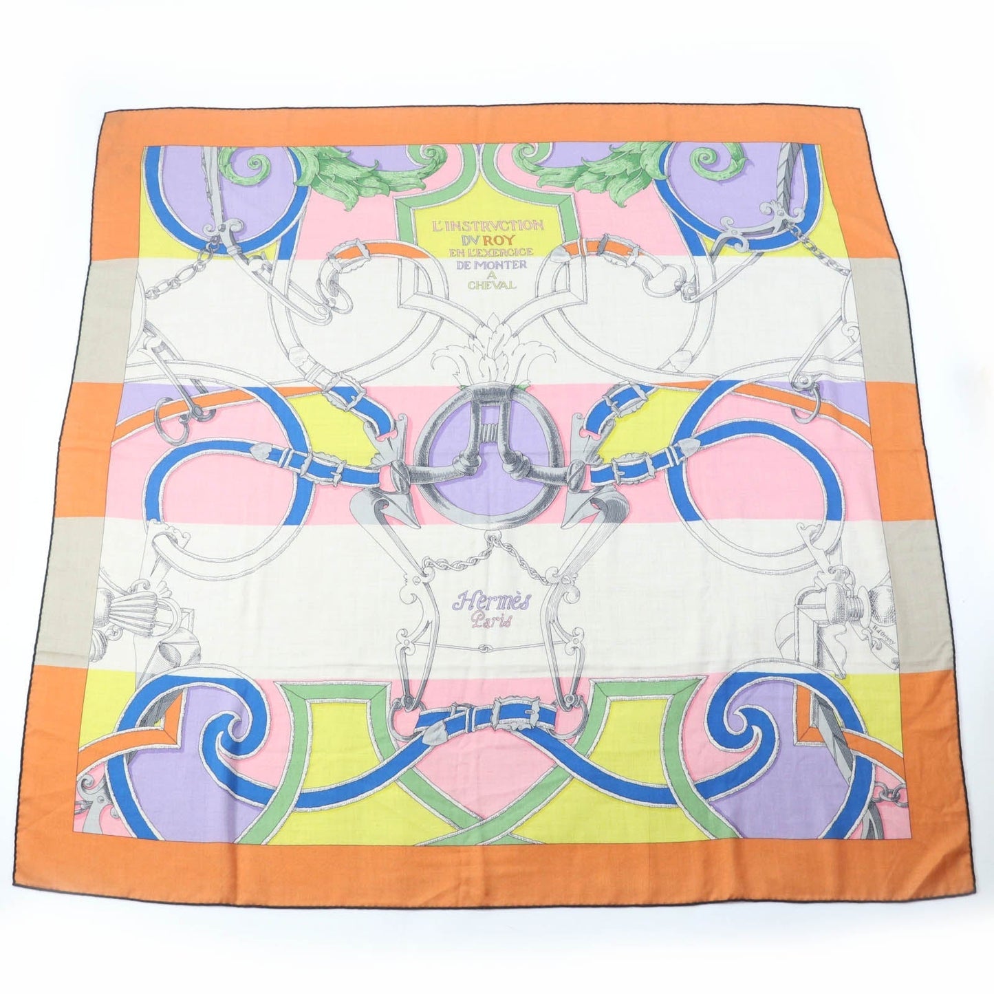 HERMES Stall cashmere multicolor Carre140 LINSTRVCTION DV ROY Imperial Studies
