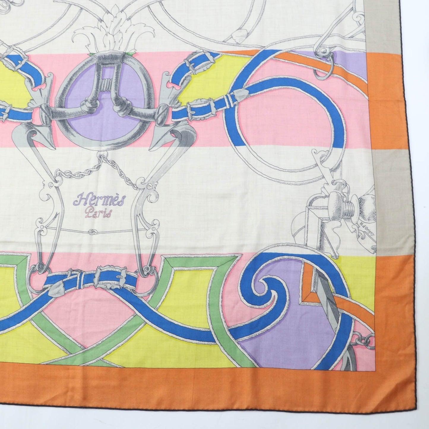 HERMES Stall cashmere multicolor Carre140 LINSTRVCTION DV ROY Imperial Studies