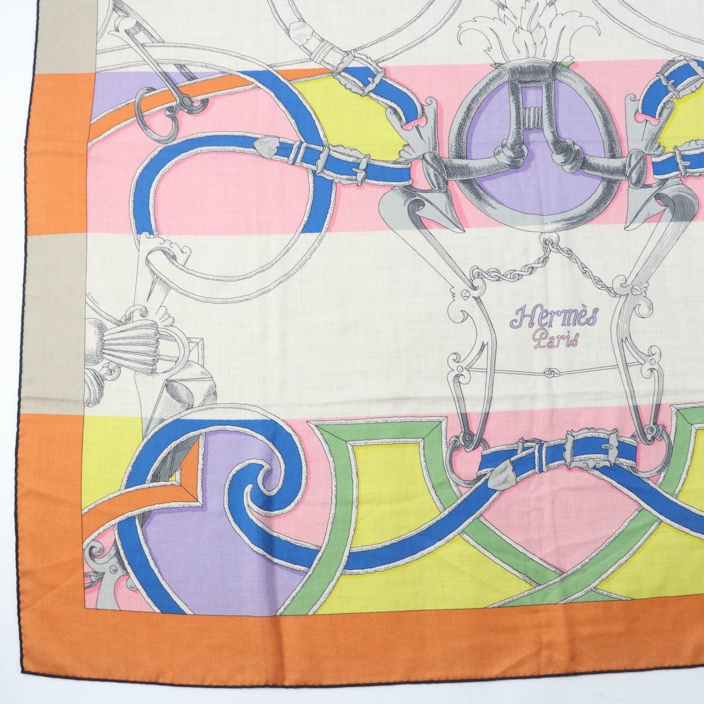 HERMES Stall cashmere multicolor Carre140 LINSTRVCTION DV ROY Imperial Studies