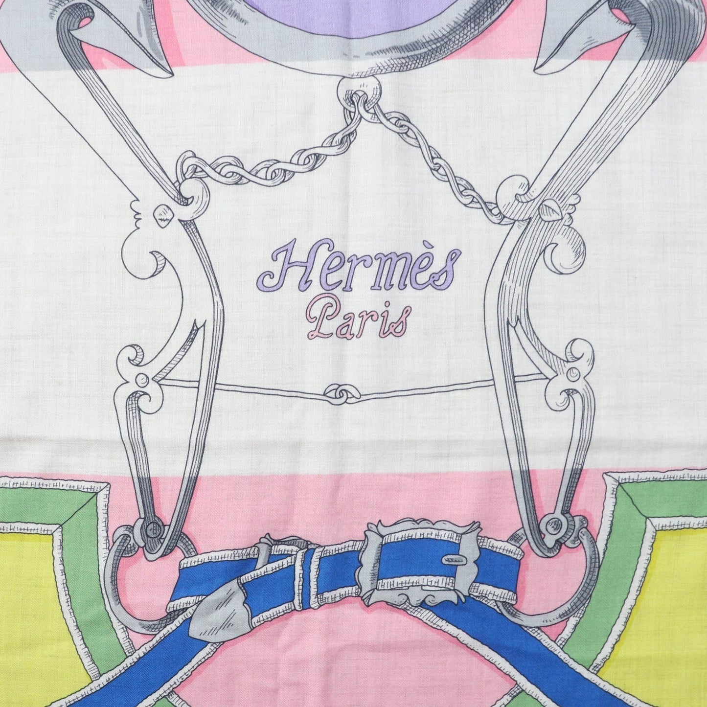 HERMES Stall cashmere multicolor Carre140 LINSTRVCTION DV ROY Imperial Studies