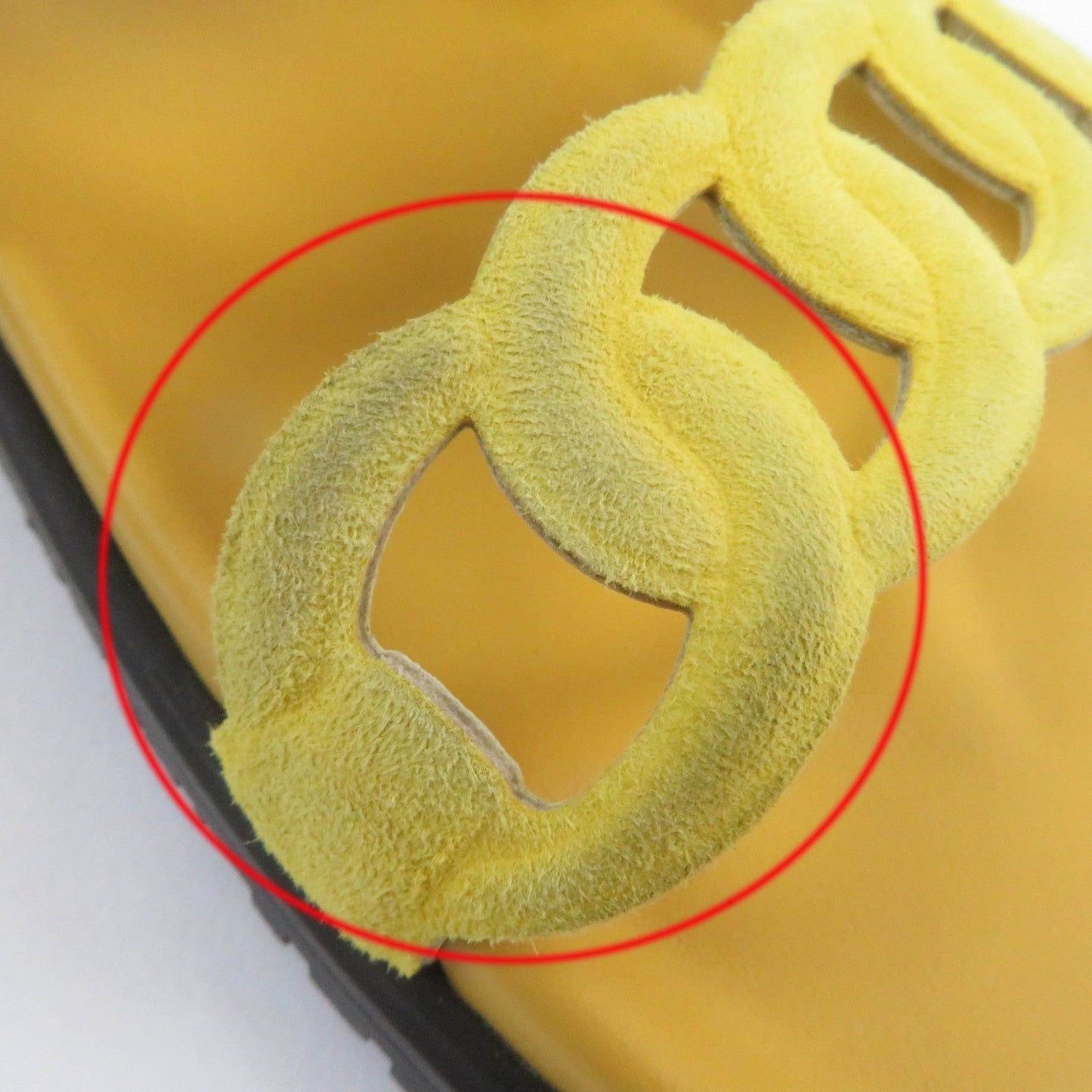 HERMES Sandals Suede leather yellow extra 38