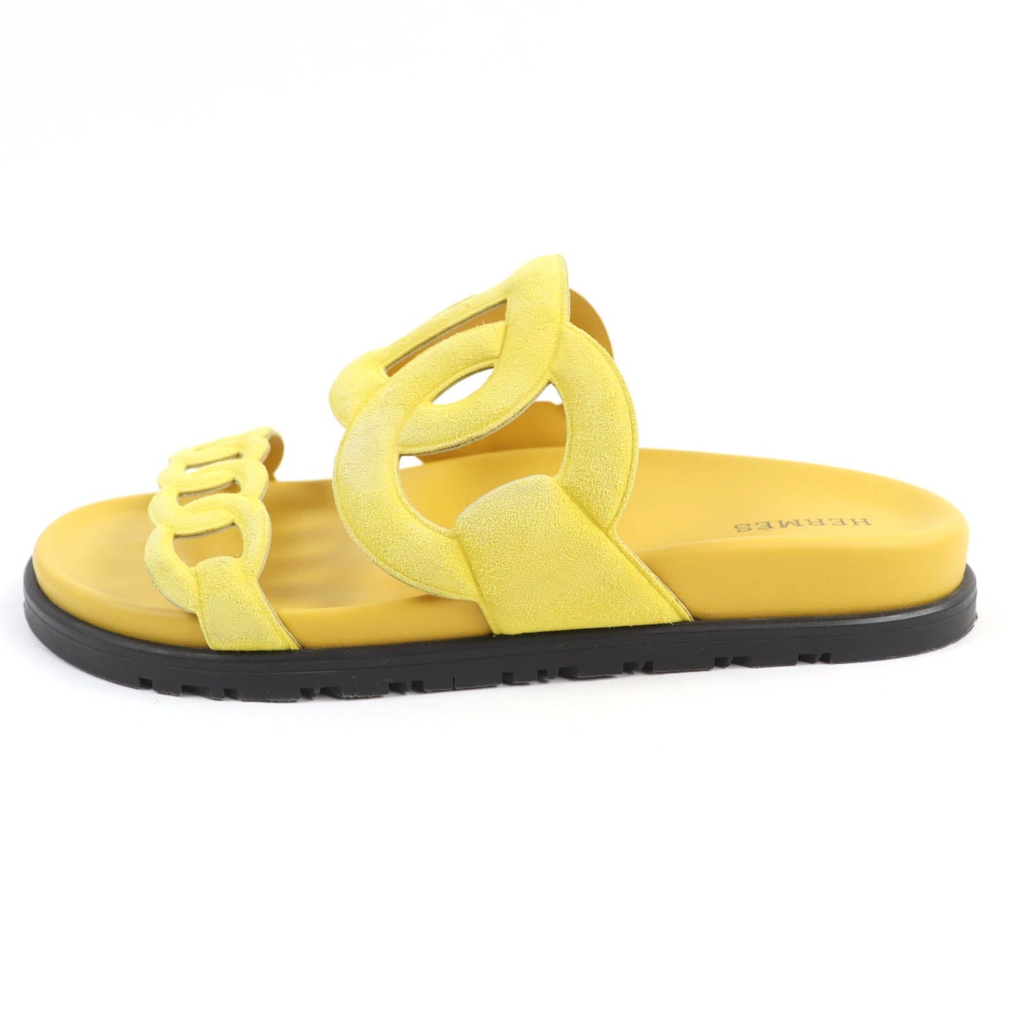 HERMES Sandals Suede leather yellow extra 38