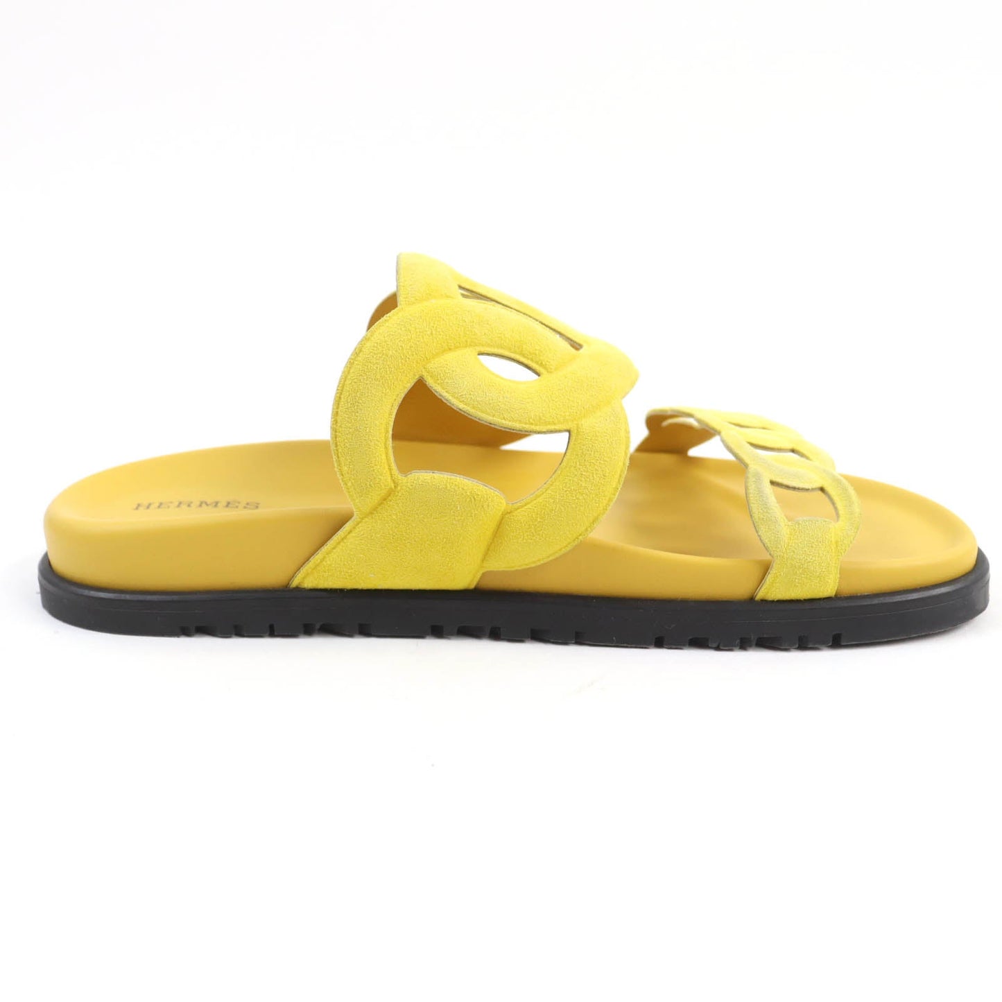 HERMES Sandals Suede leather yellow extra 38