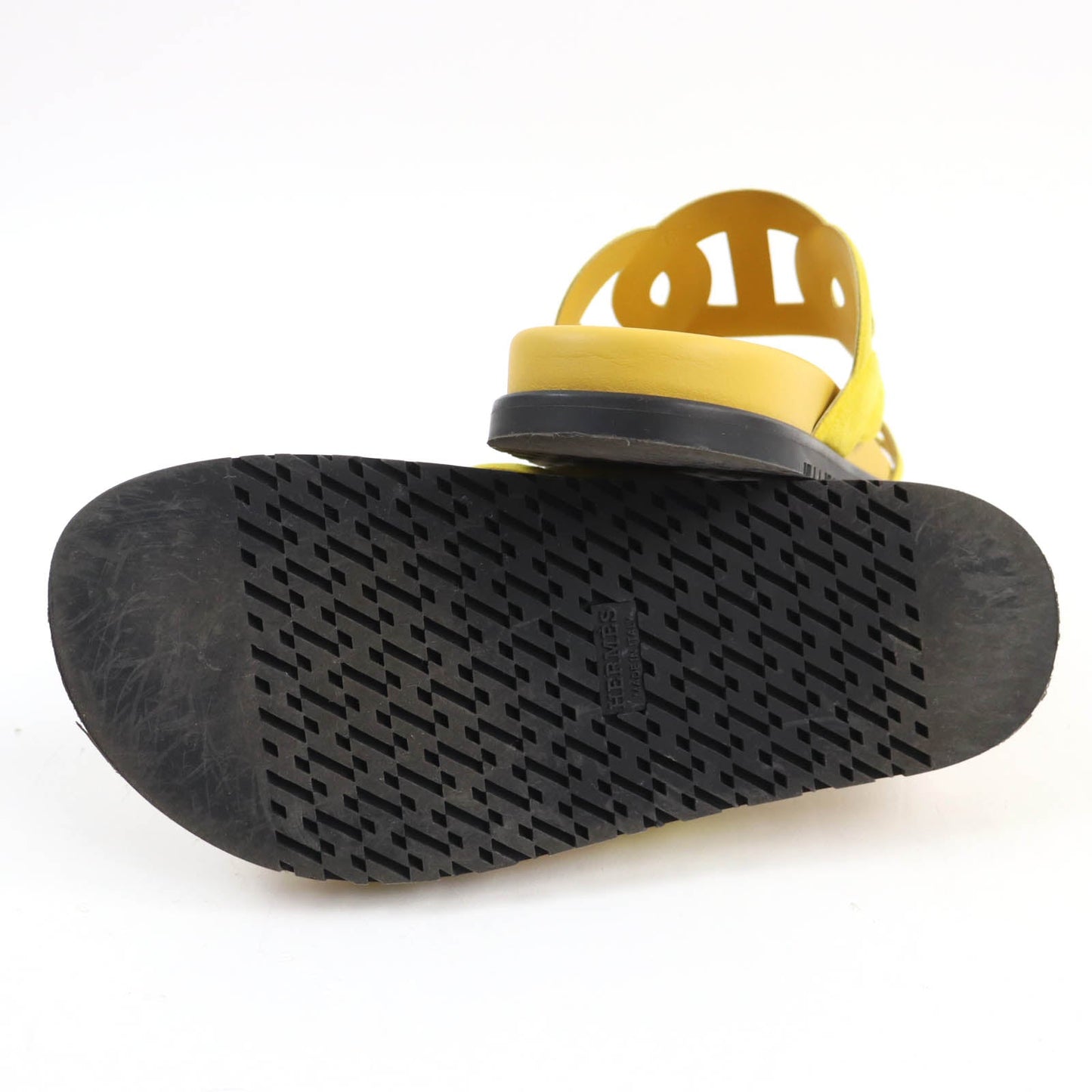 HERMES Sandals Suede leather yellow extra 38