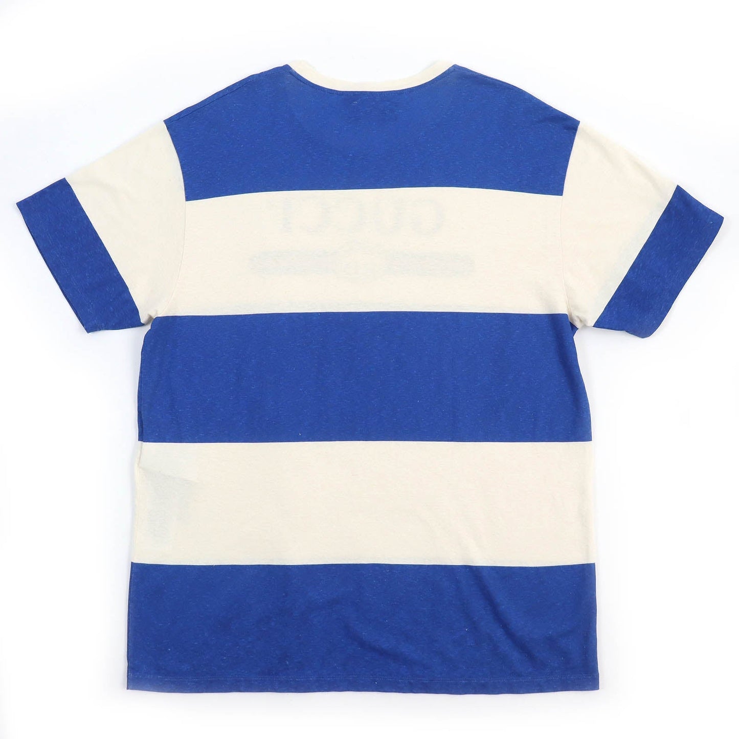 GUCCI Short sleeve T-shirt 604176 Main: 63% cotton, 37% hemp Blue Light Beige mens L Used