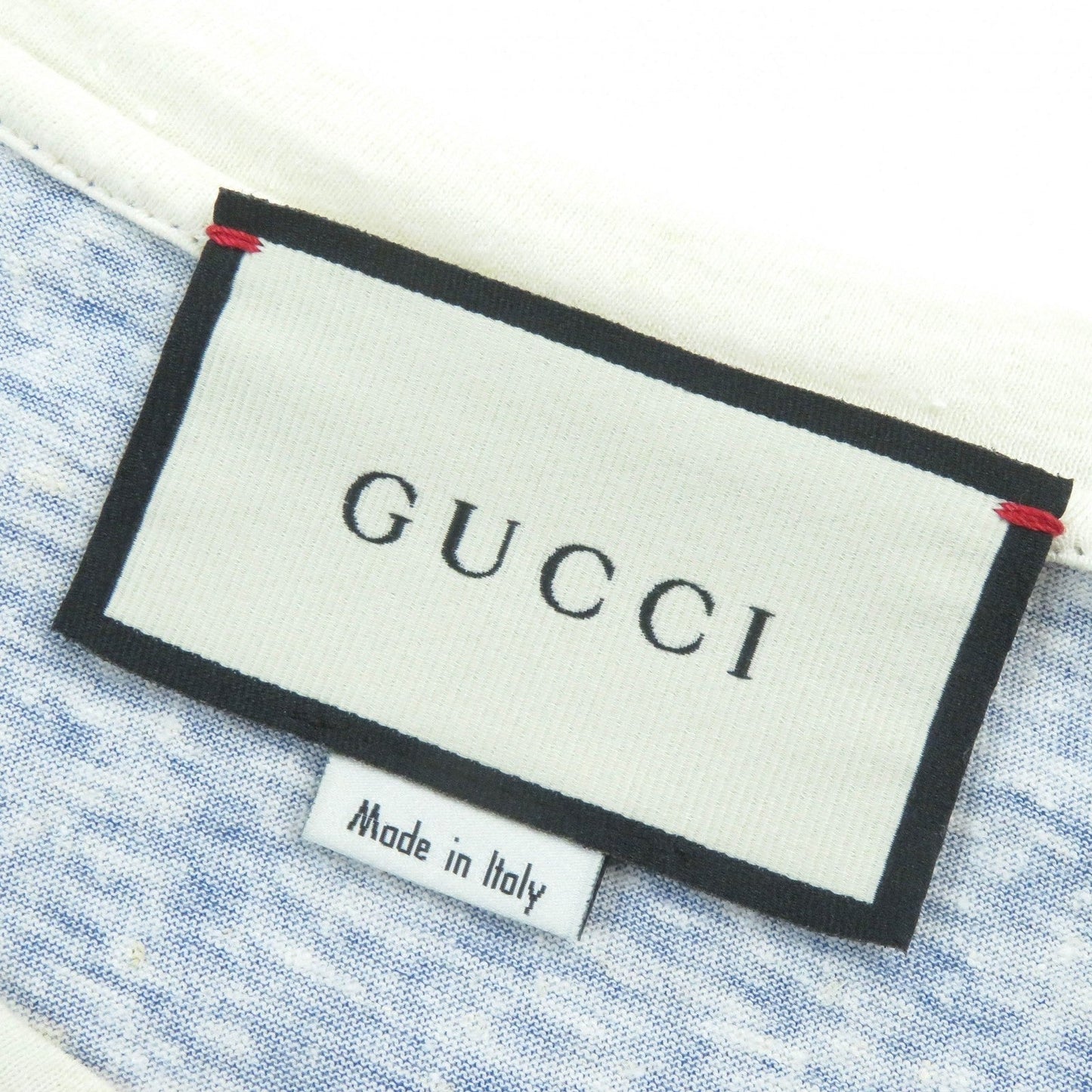 GUCCI Short sleeve T-shirt 604176 Main: 63% cotton, 37% hemp Blue Light Beige mens L Used