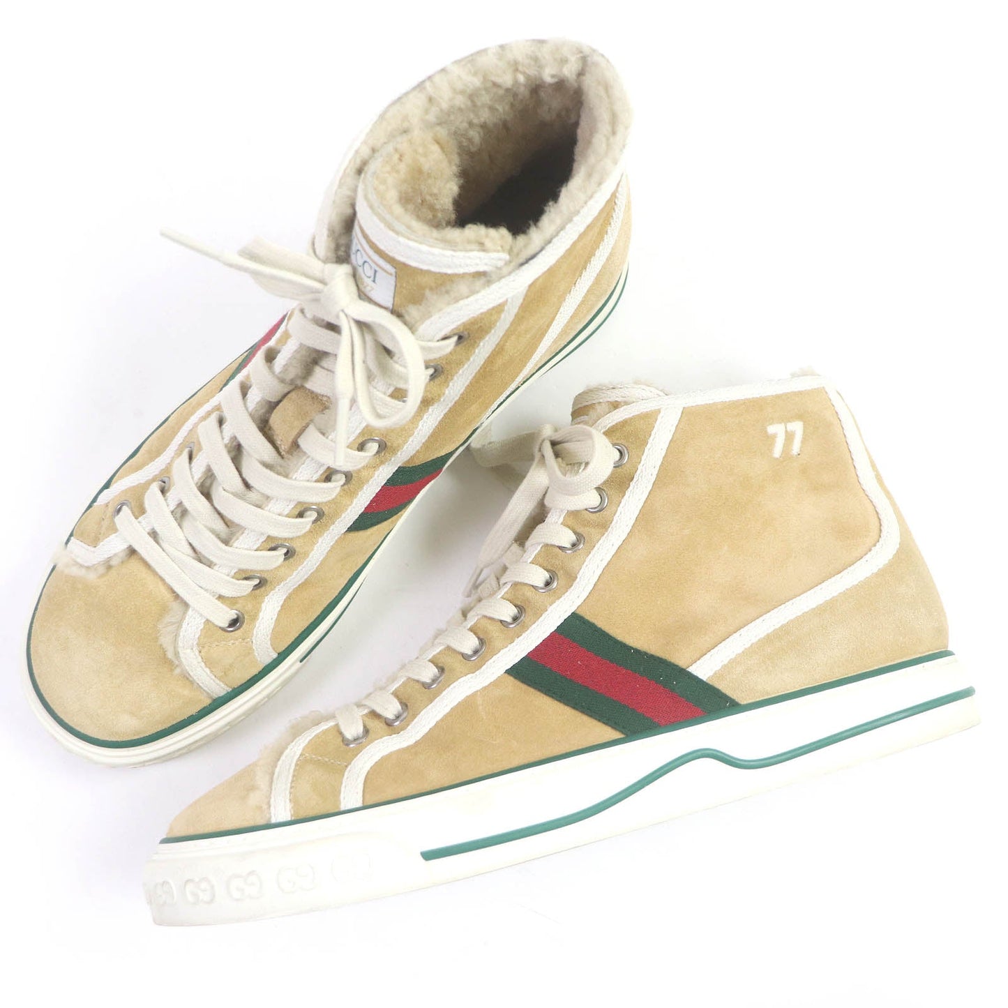 GUCCI High cut sneakers suede beige GUCCI TENNIS 1977 8