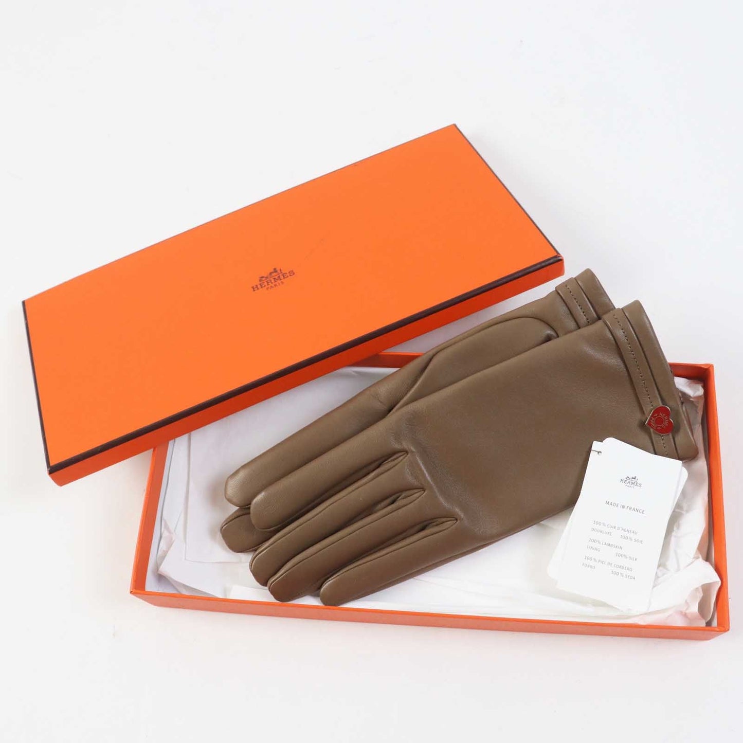 HERMES gloves Lamb leather Etope Dream Love 7.5