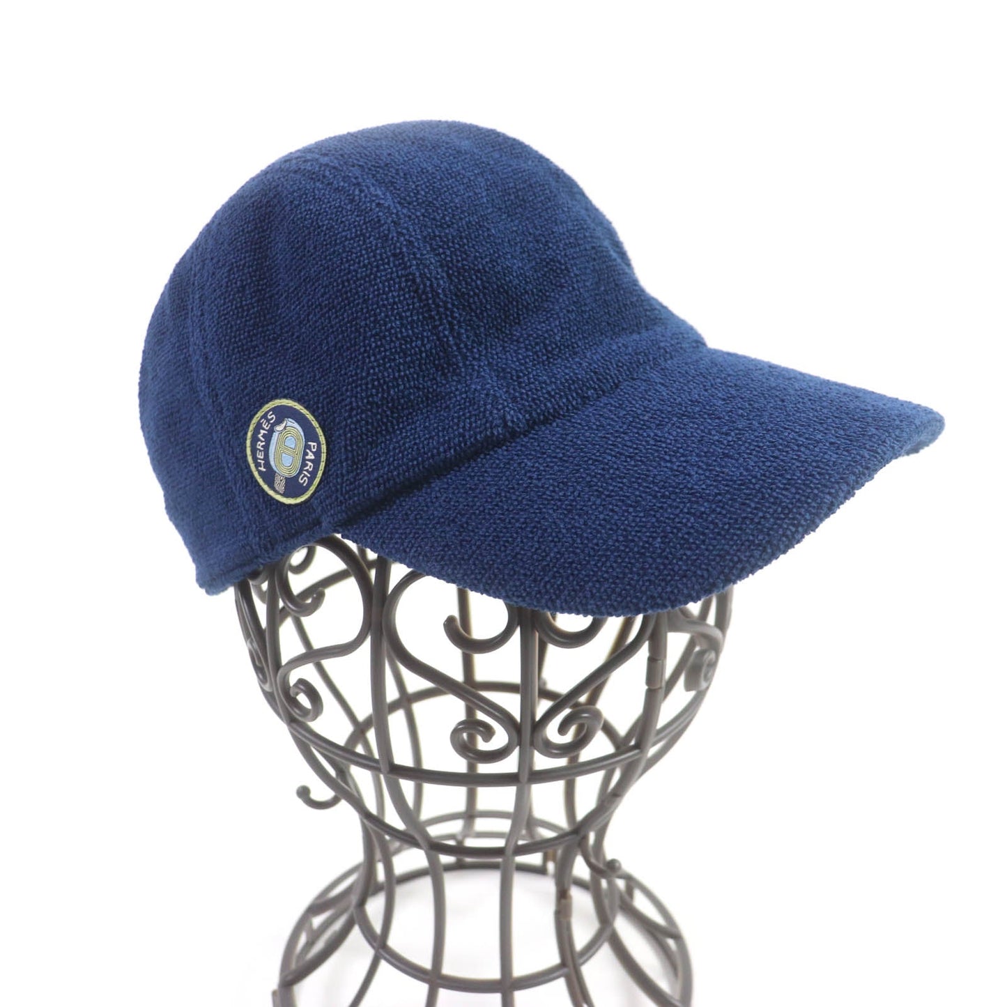 HERMES cap cotton Navy Davis S