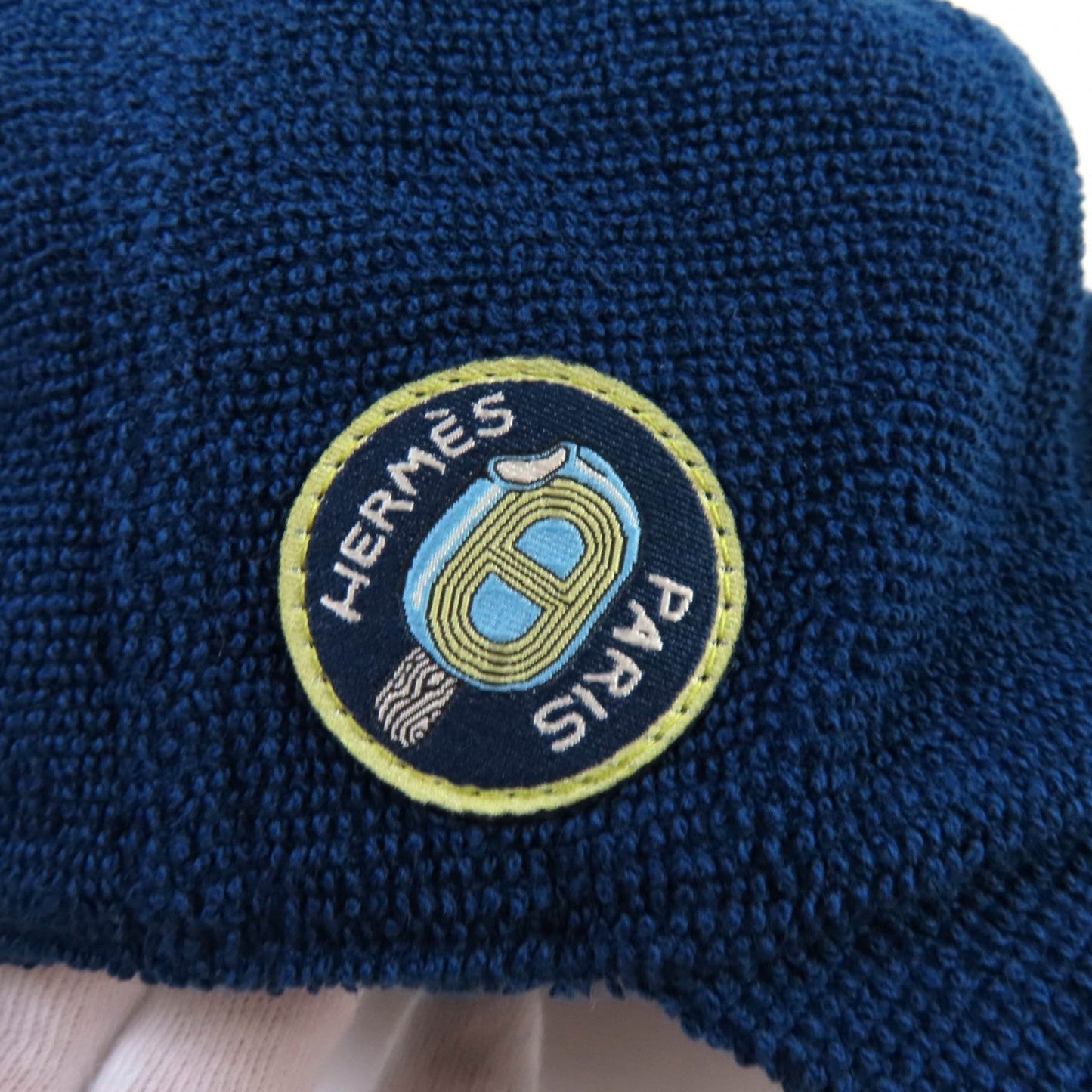 HERMES cap cotton Navy Davis S