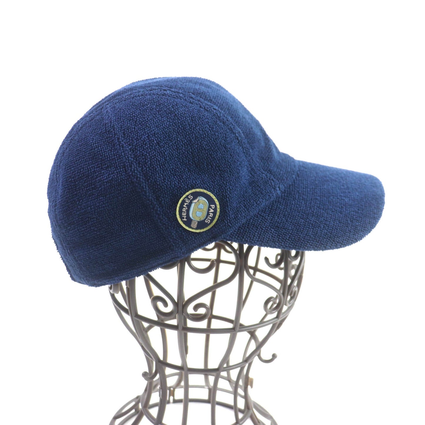 HERMES cap cotton Navy Davis S
