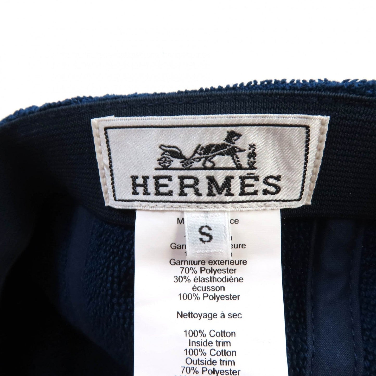 HERMES cap cotton Navy Davis S