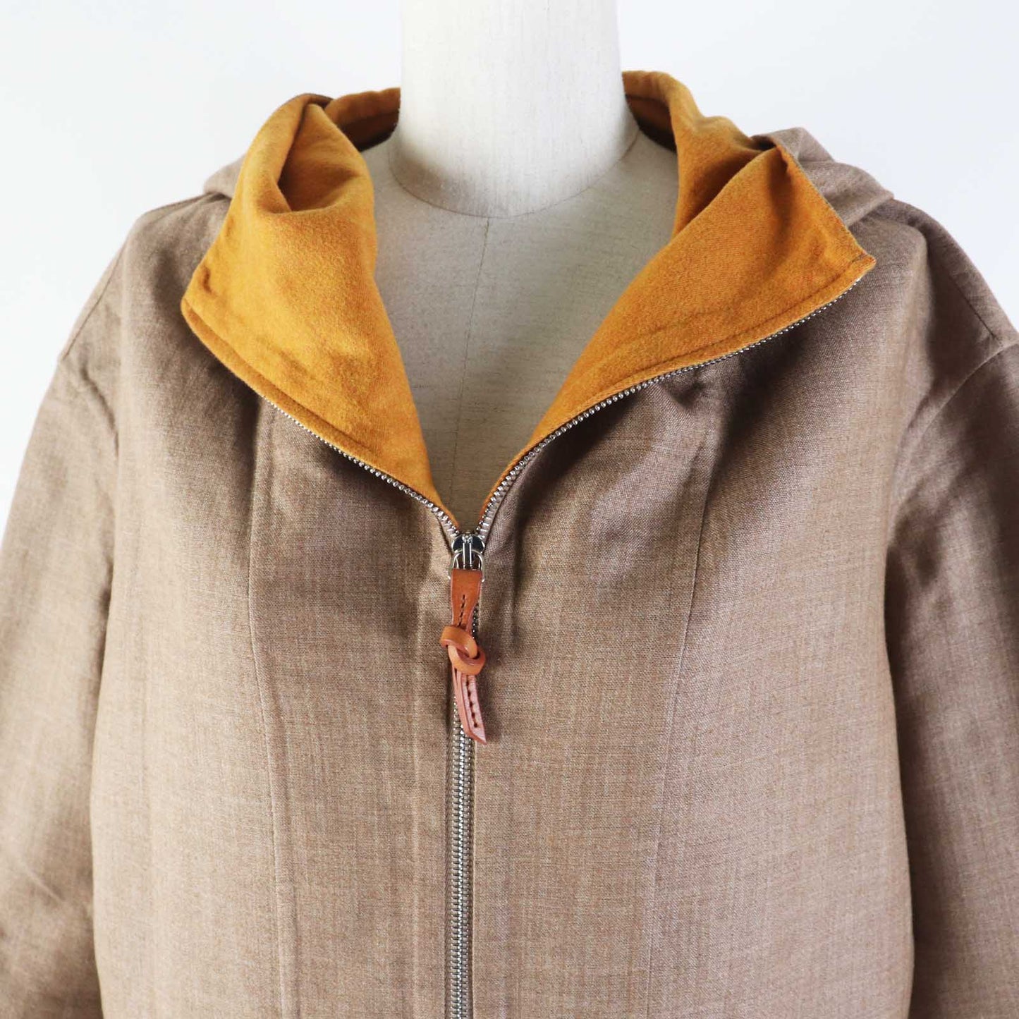HERMES coat 3E0105DC cashmere Brown Mustard 32