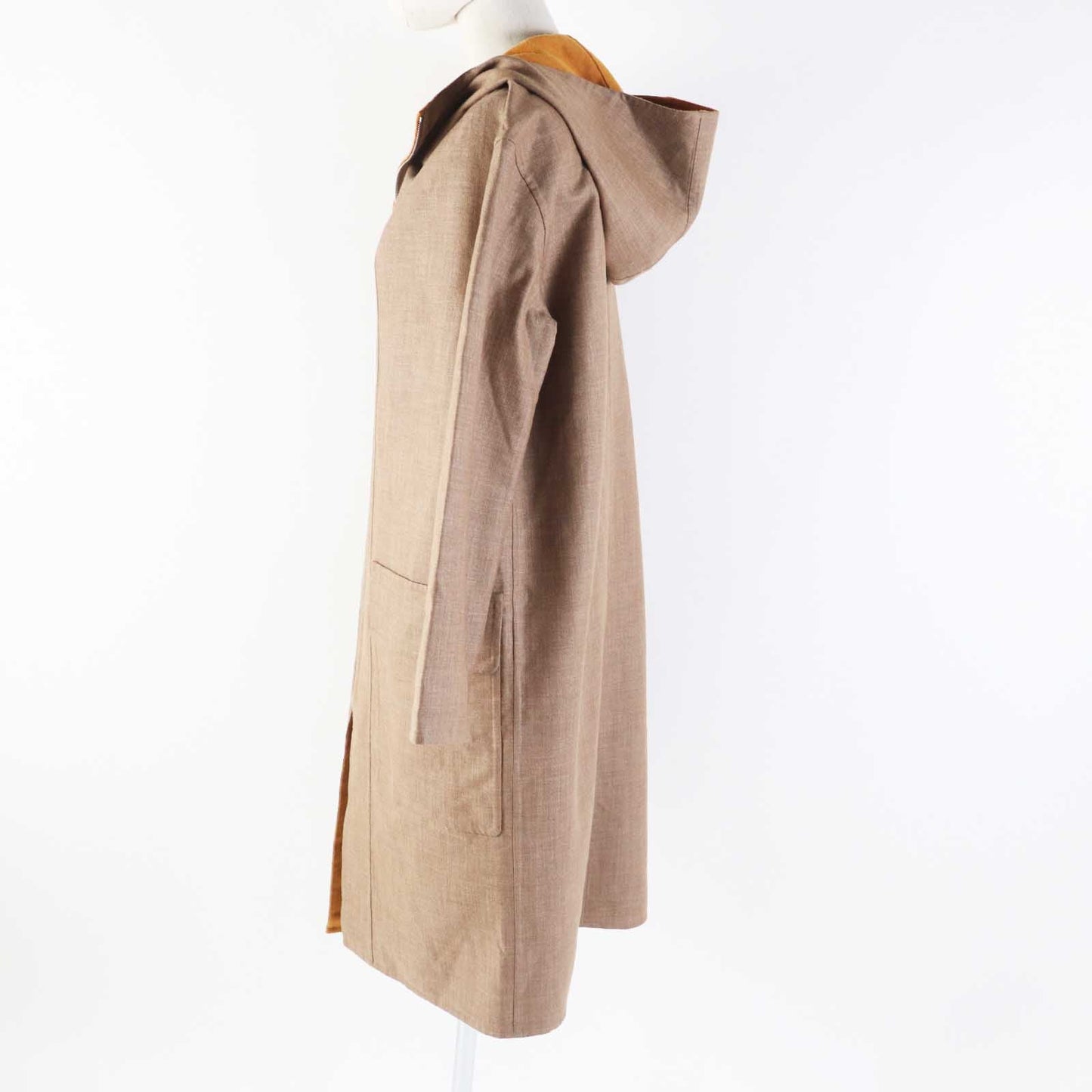 HERMES coat 3E0105DC cashmere Brown Mustard 32