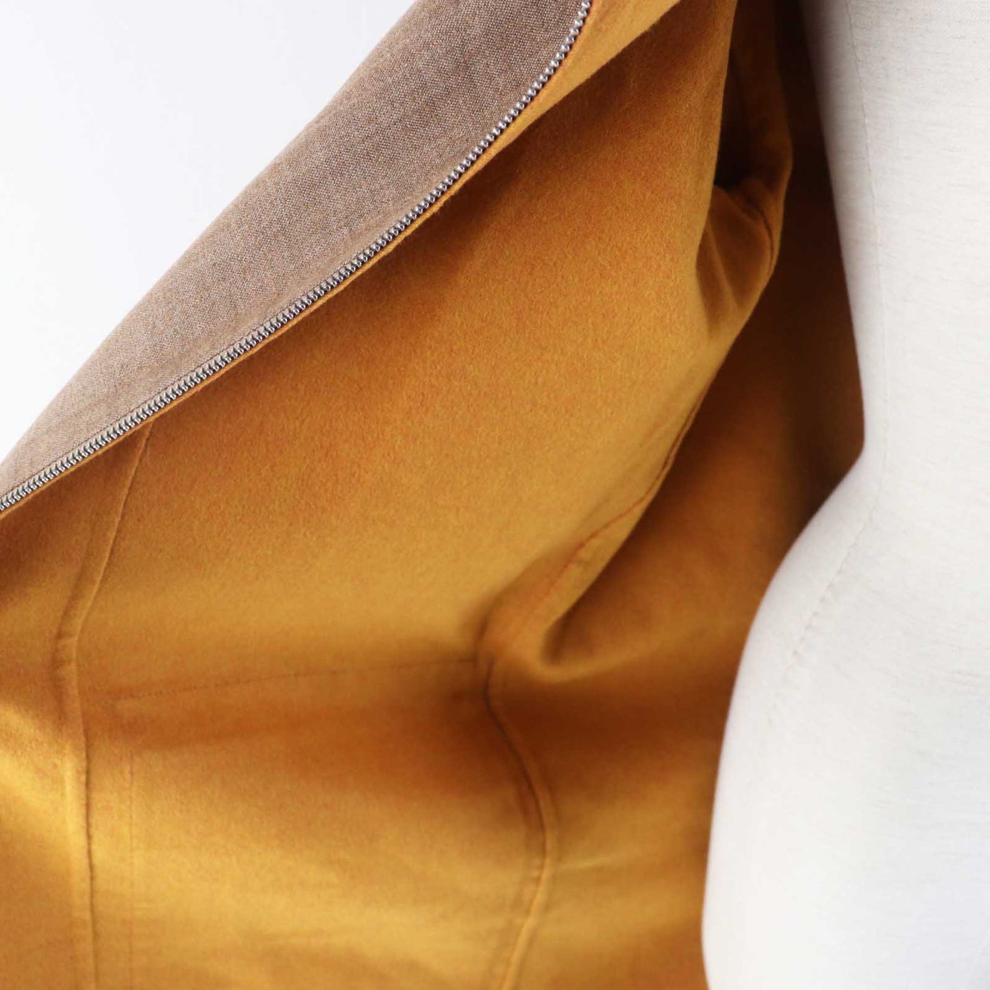 HERMES coat 3E0105DC cashmere Brown Mustard 32