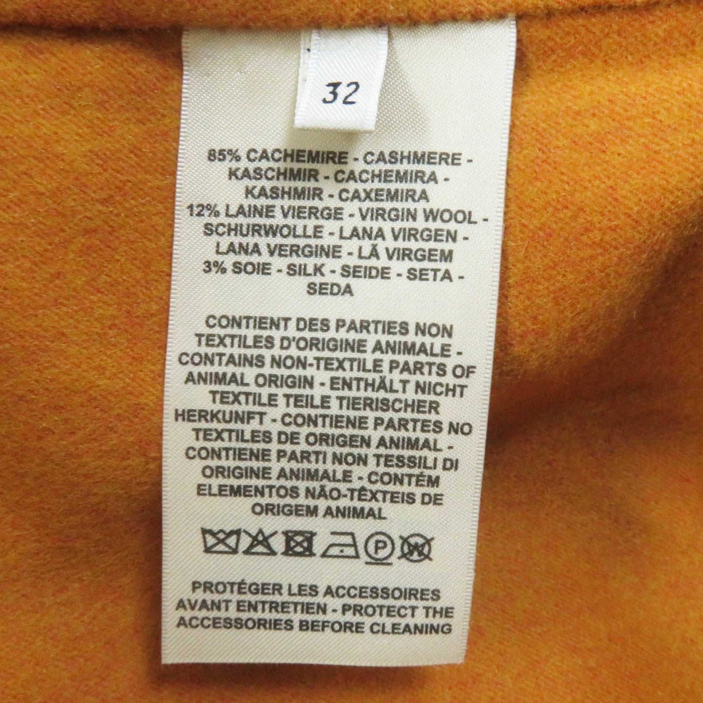 HERMES coat 3E0105DC cashmere Brown Mustard 32