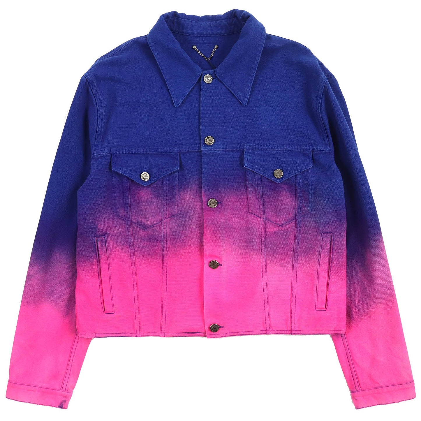 LOUIS VUITTON Denim Jacket HMA83W Outer: 100% cotton, Lining: 100% cotton, Leather part: Cowhide Blue pink Amen Break Cropped Gradient Denim Jacket Amen Break Gradient Denim Cropped Jacket mens 52 Used