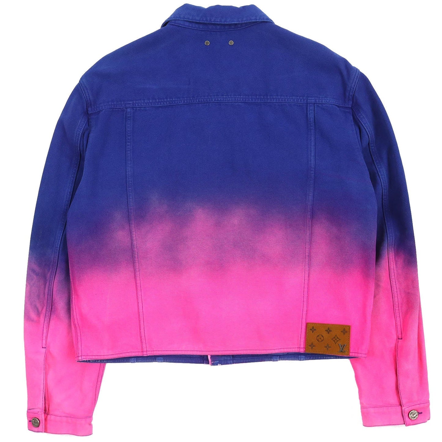 LOUIS VUITTON Denim Jacket HMA83W Outer: 100% cotton, Lining: 100% cotton, Leather part: Cowhide Blue pink Amen Break Cropped Gradient Denim Jacket Amen Break Gradient Denim Cropped Jacket mens 52 Used