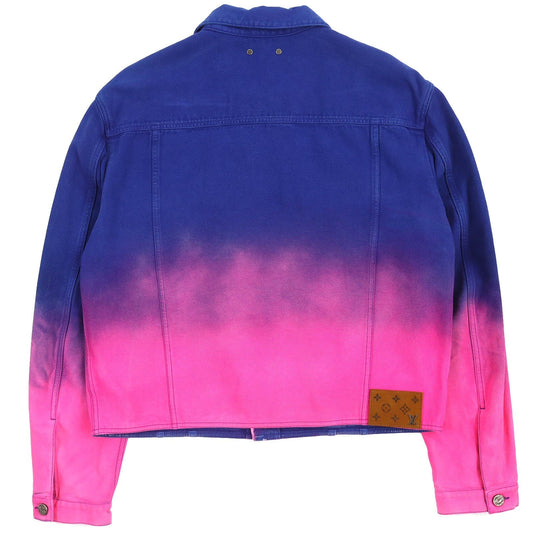 LOUIS VUITTON Denim Jacket HMA83W Outer: 100% cotton, Lining: 100% cotton, Leather part: Cowhide Blue pink Amen Break Cropped Gradient Denim Jacket Amen Break Gradient Denim Cropped Jacket mens 52 Used