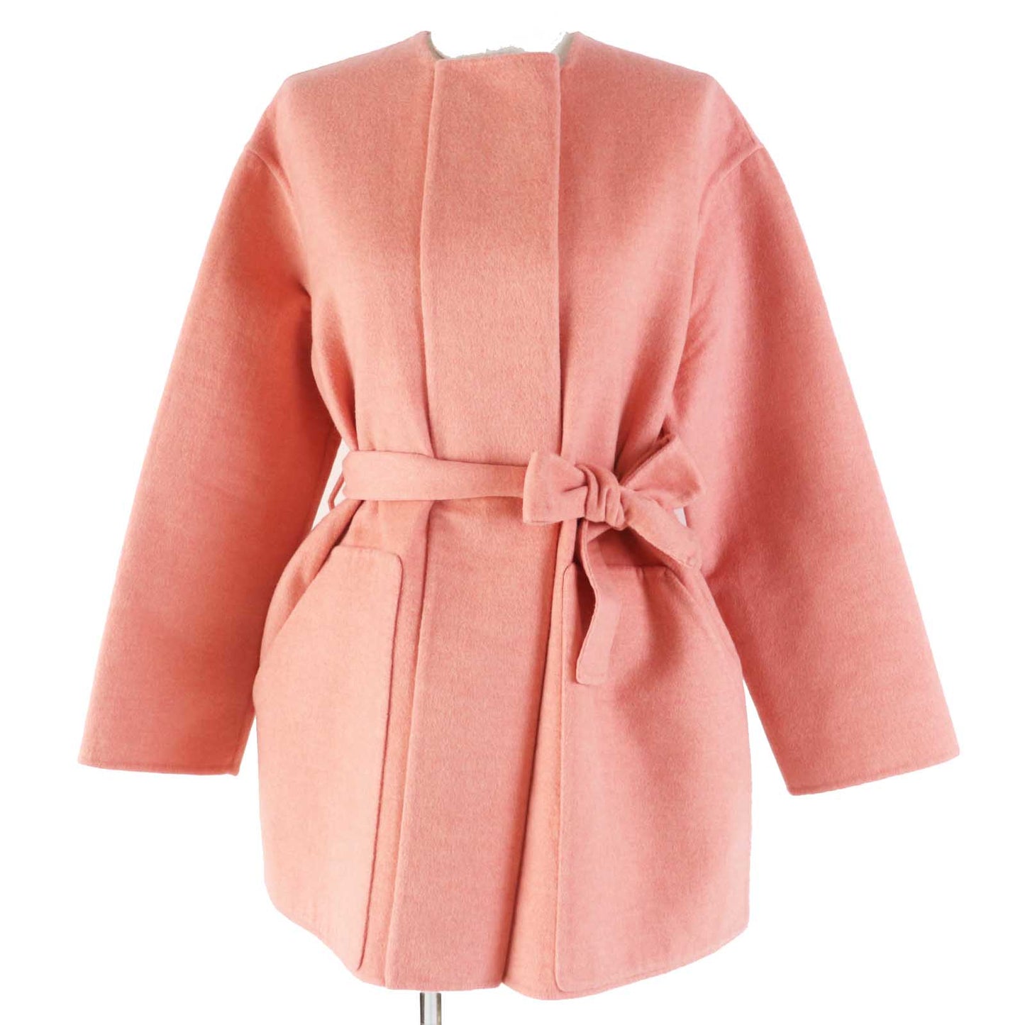 HERMES coat 2H0122DB cashmere pink 34