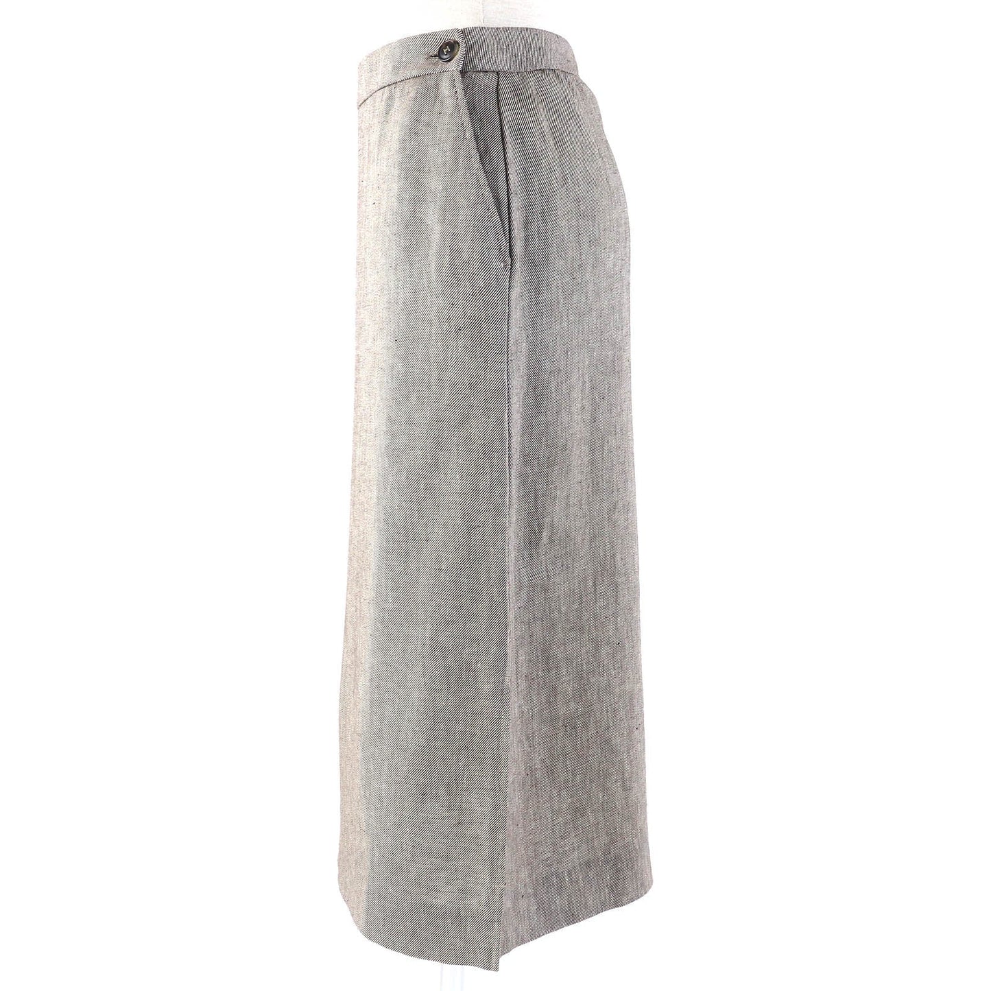 HERMES Tight Skirt linen Brown type 36