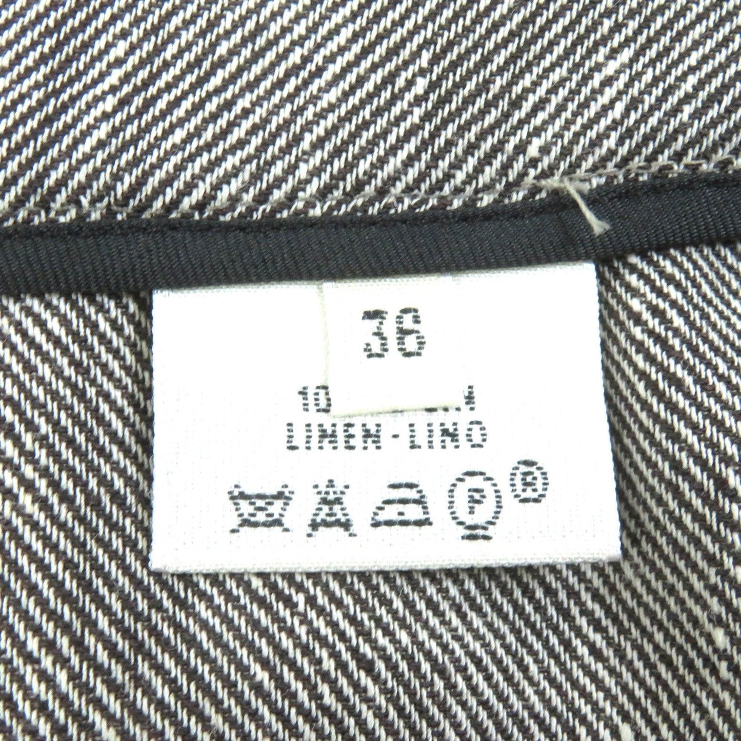 HERMES Tight Skirt linen Brown type 36