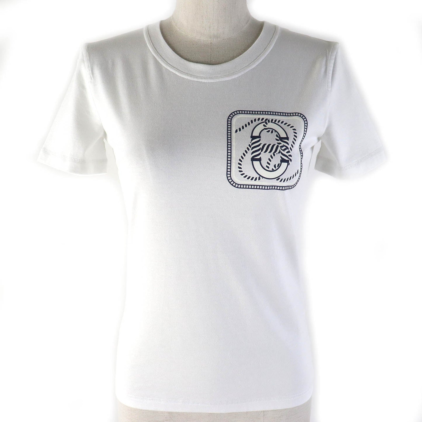HERMES Short sleeve T-shirt cotton White navy 34