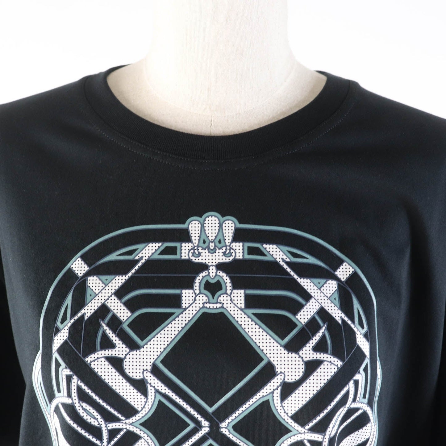 HERMES one piece cotton black cartouche 40