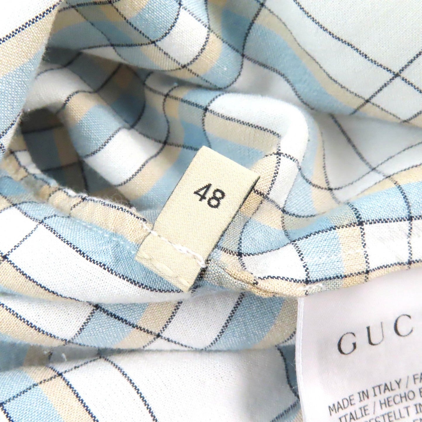 GUCCI Short sleeve shirt 685946 Rayon White Blue Beige 48