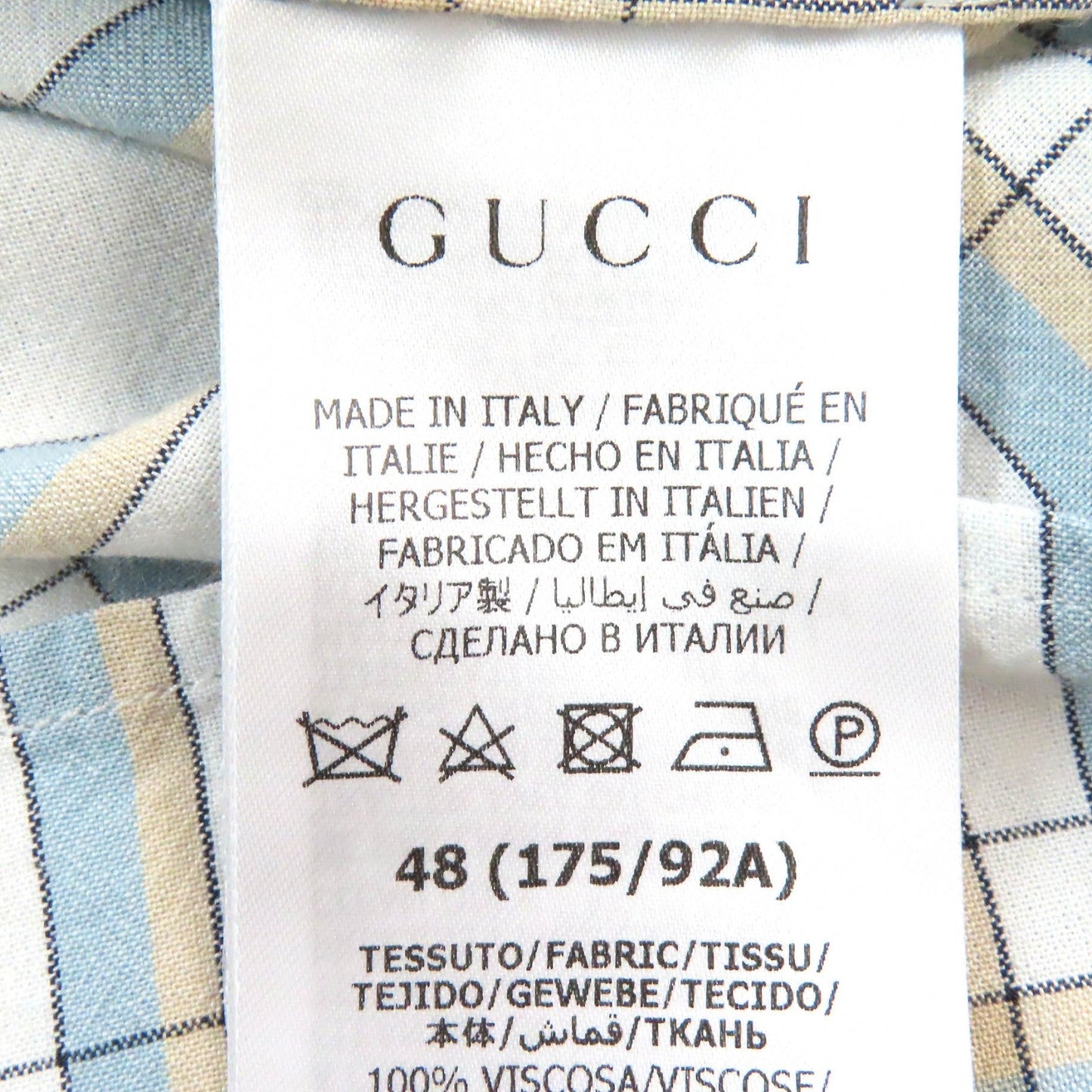 GUCCI Short sleeve shirt 685946 Rayon White Blue Beige 48